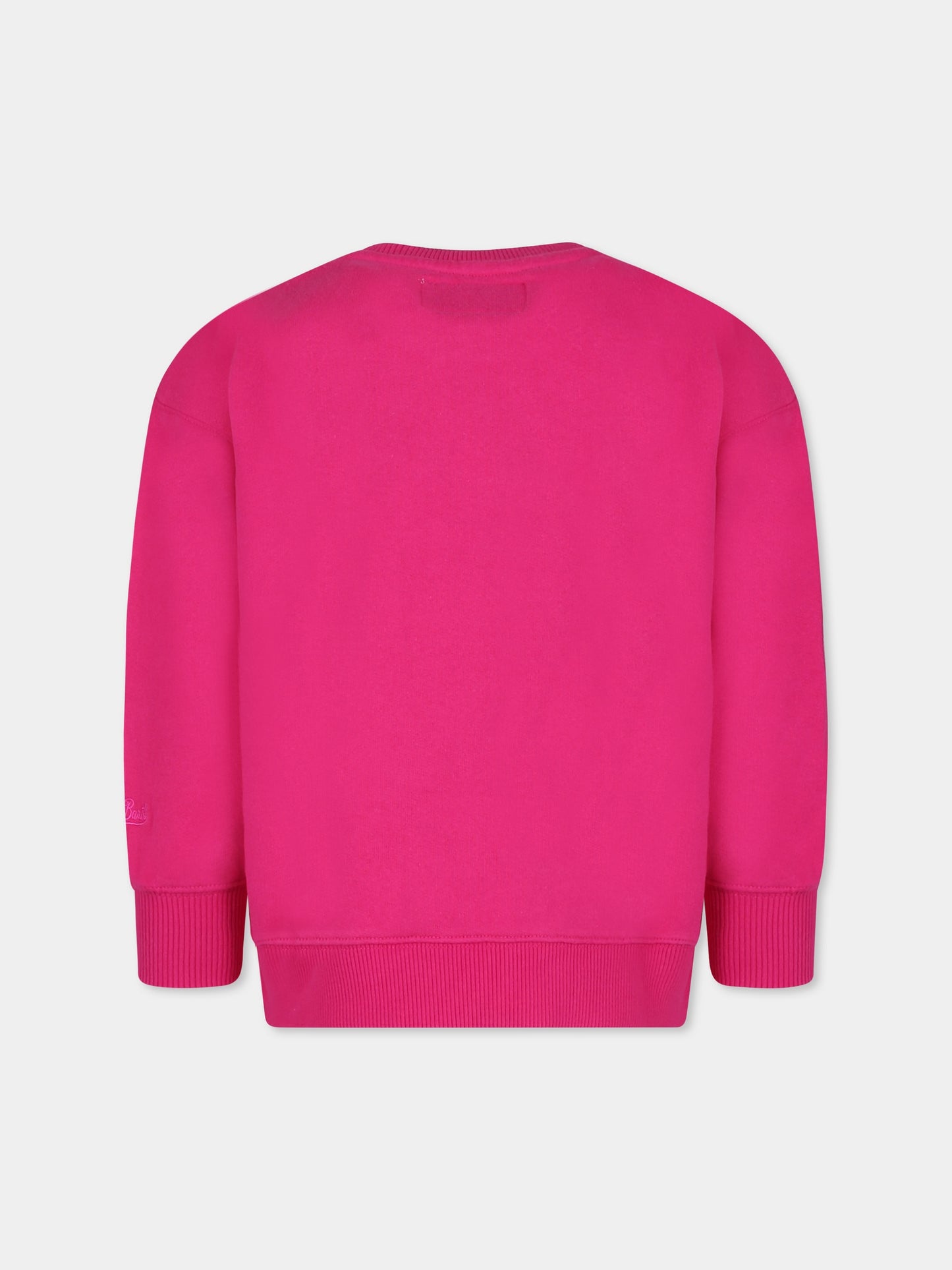 Fuchsia sweatshirt for girl with writing