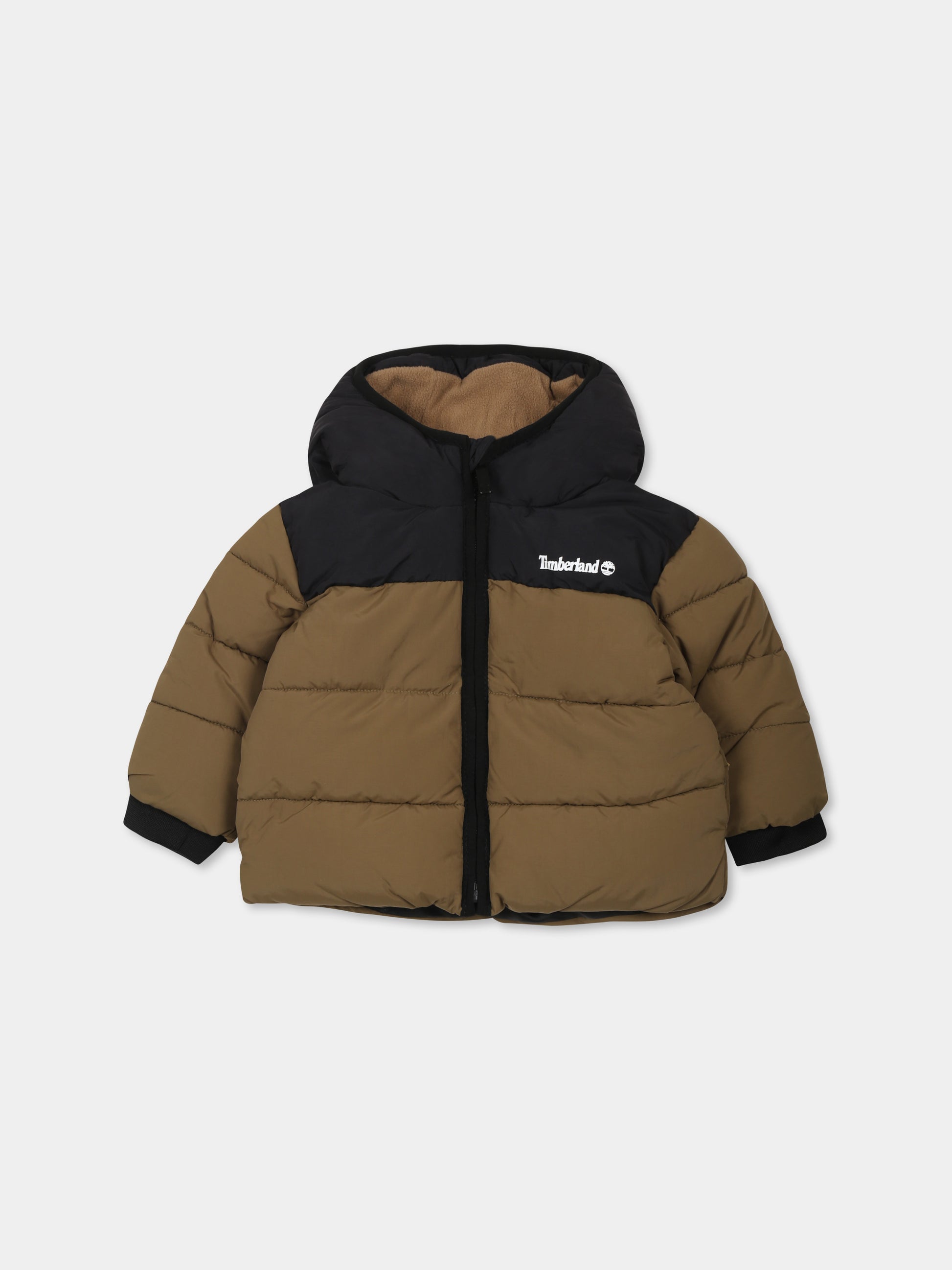 Piumino verde per neonato con logo,Timberland,T60246 64J