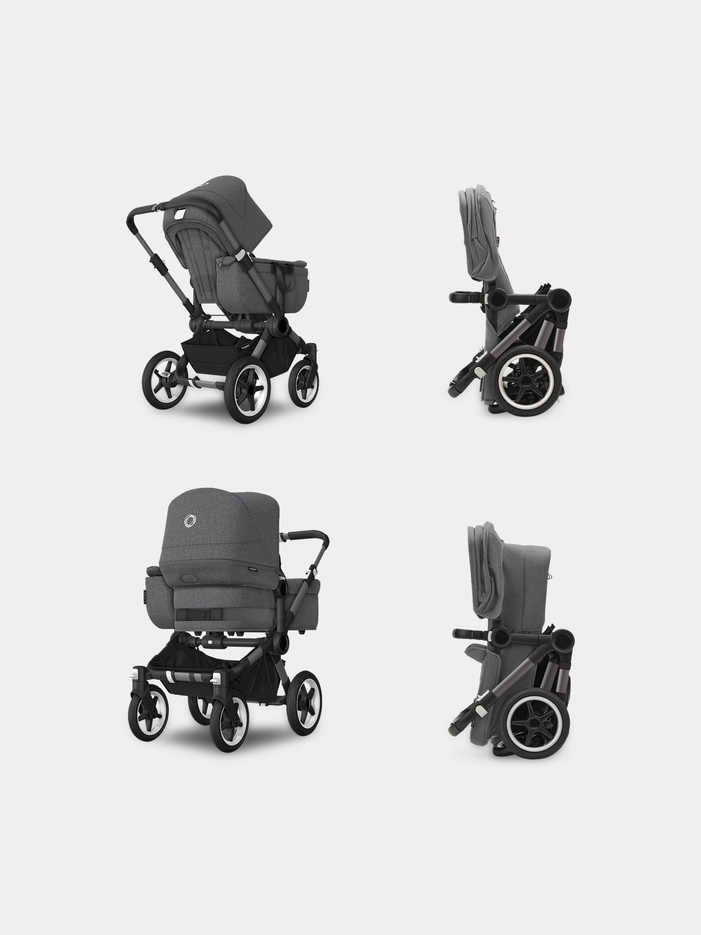 Passeggino Donkey 5 Mono completo Graphite/Grey per neonati