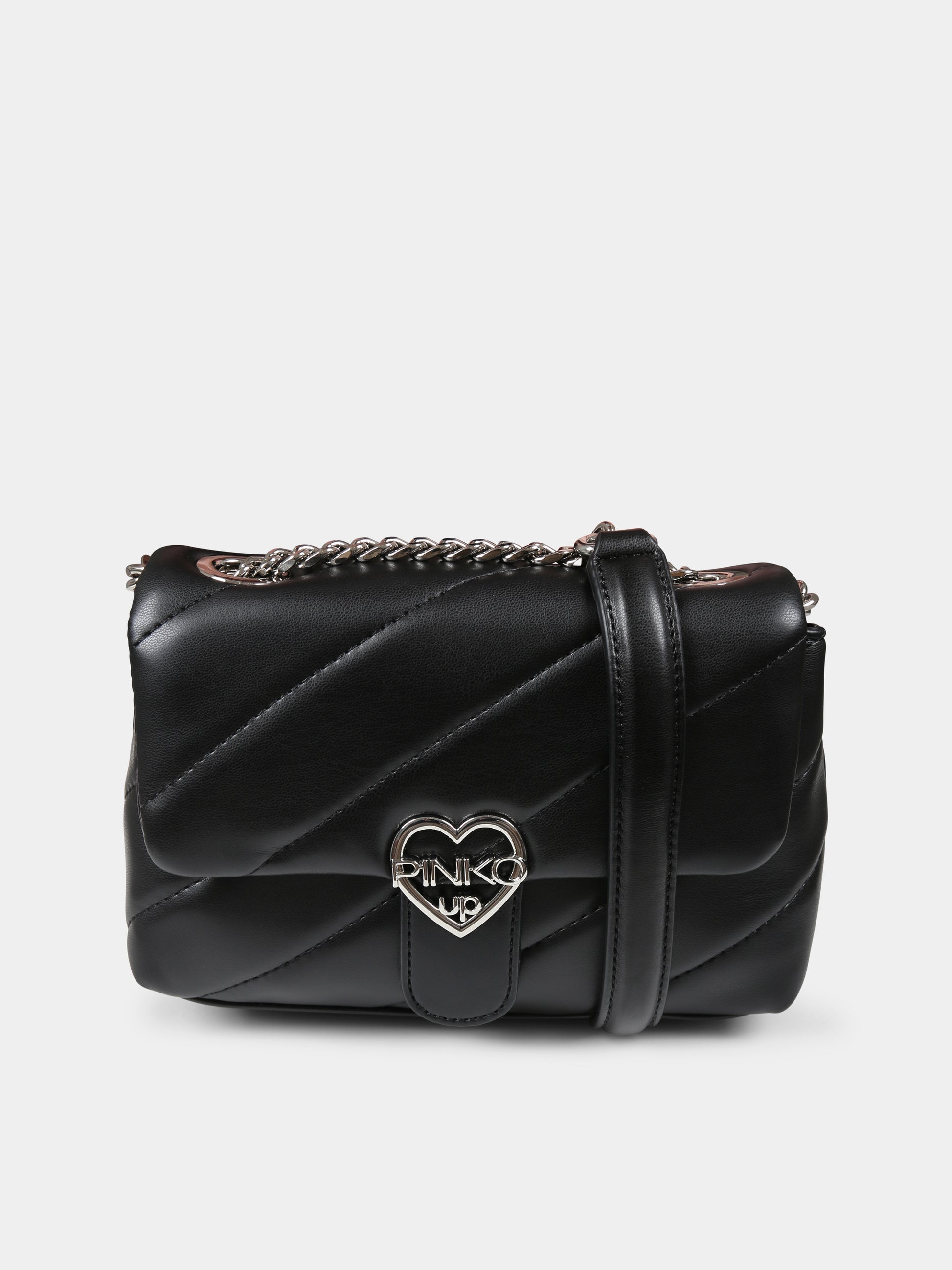 Borsa nera per bambina con logo,Pinko,F4PIJGBA119 110