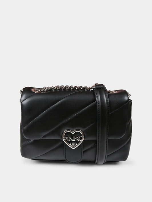 Borsa nera per bambina con logo,Pinko,F4PIJGBA119 110