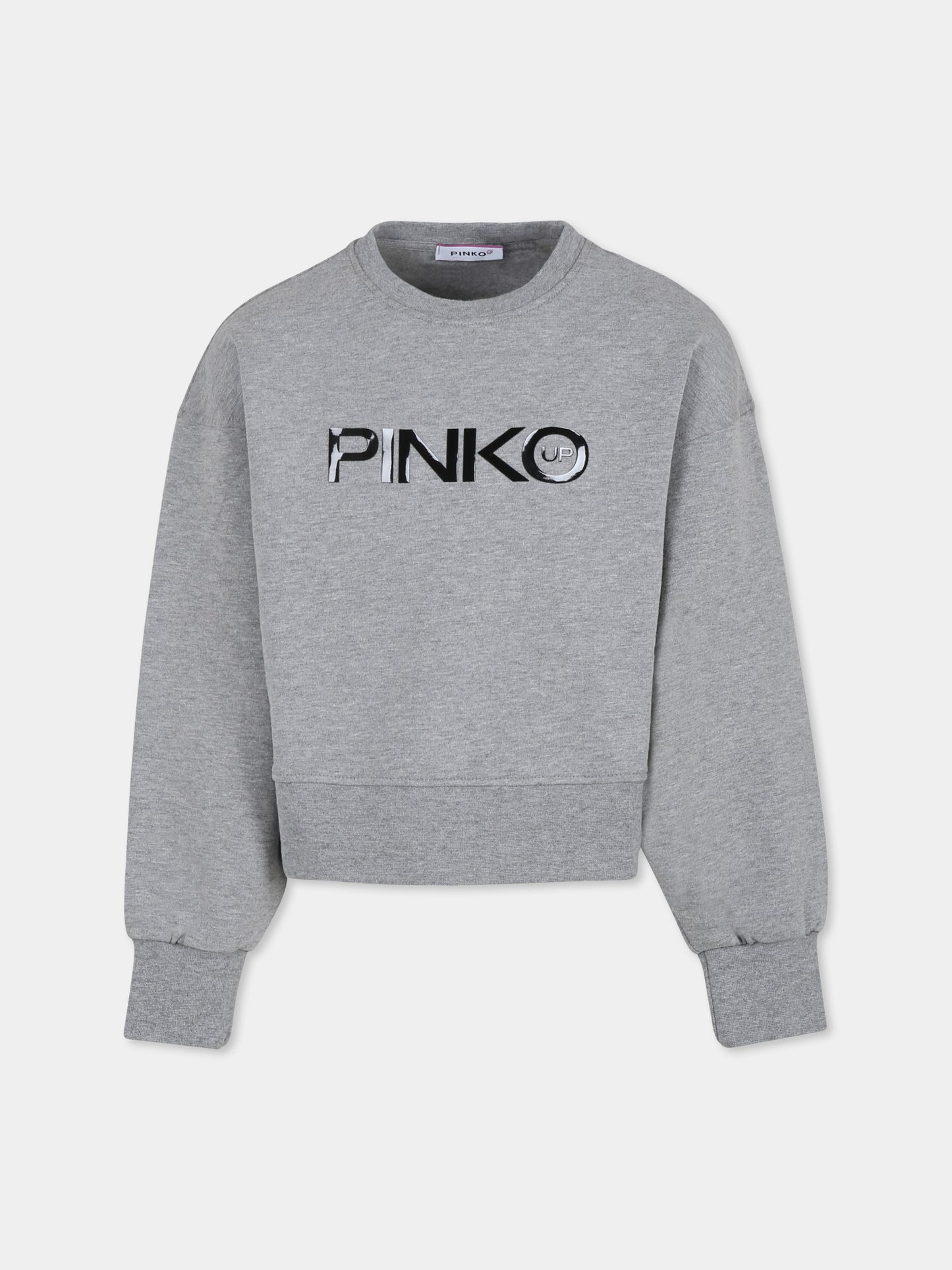 Felpa crop rosa per bambina con logo,Pinko,F4PIJGSW090 104