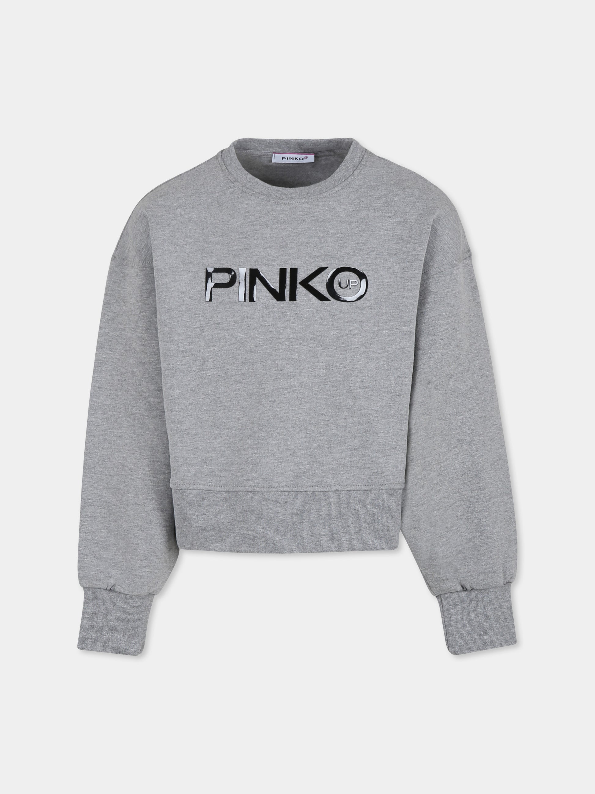 Felpa crop rosa per bambina con logo,Pinko,F4PIJGSW090 104