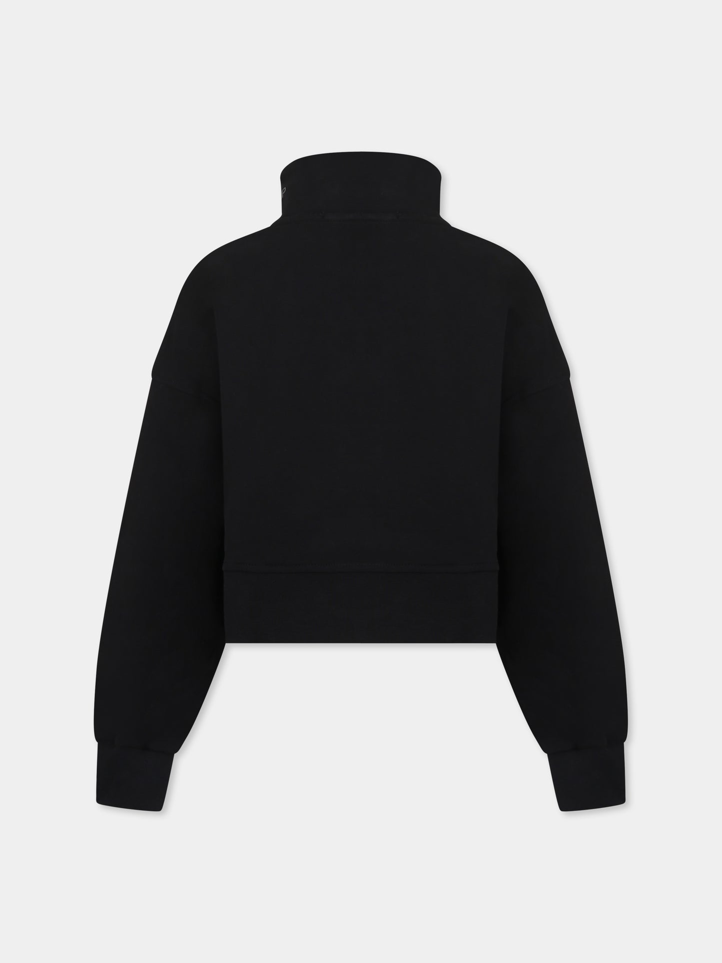 Felpa nera per bambina con logo e borchie,Pinko,F4PIJGZS045 110