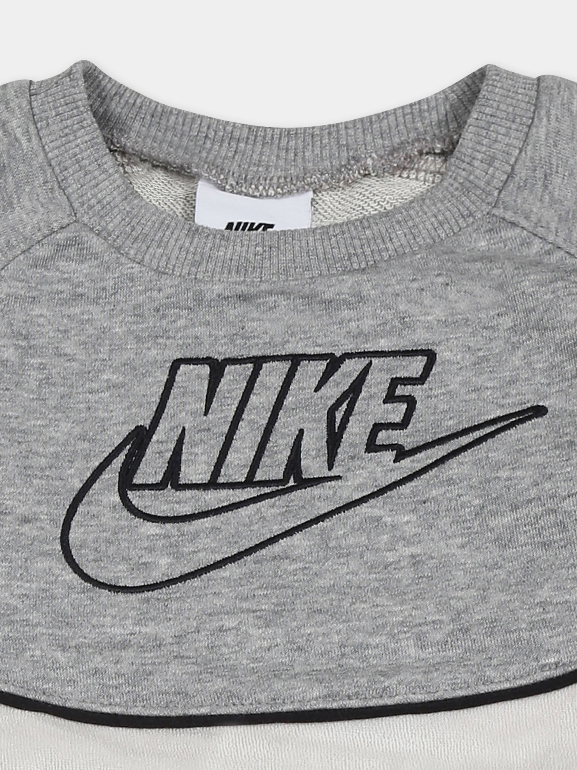 Completo grigio per neonato con logo e stampa,Nike,66L198 042