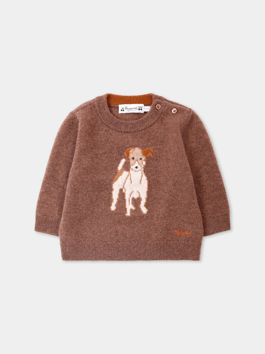 Maglione marrone per neonato con cane,Bonpoint,W05YJUK00004 167