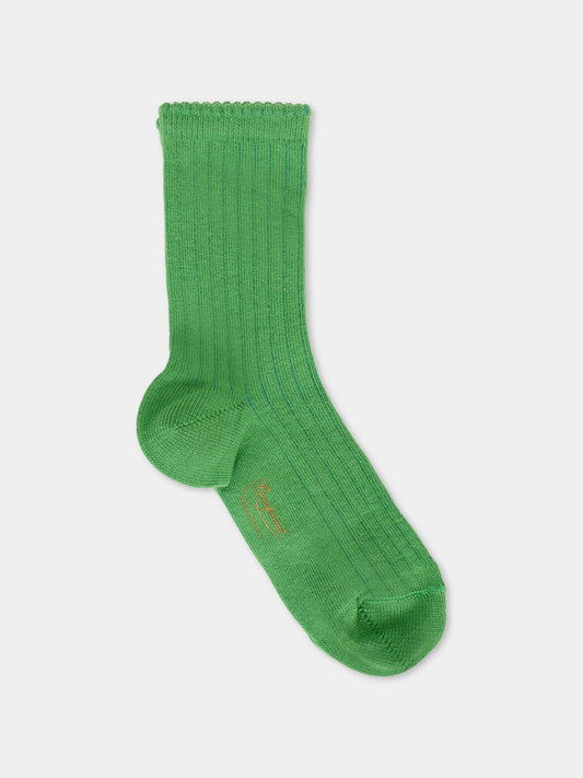Calze verdi Elvire per bambina,Bonpoint,W05GUNK00001 047B