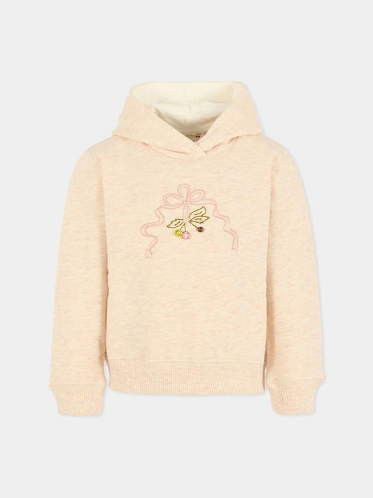 Felpa rosa per bambina con ciliegie,Bonpoint,W05GSWK00002 125B