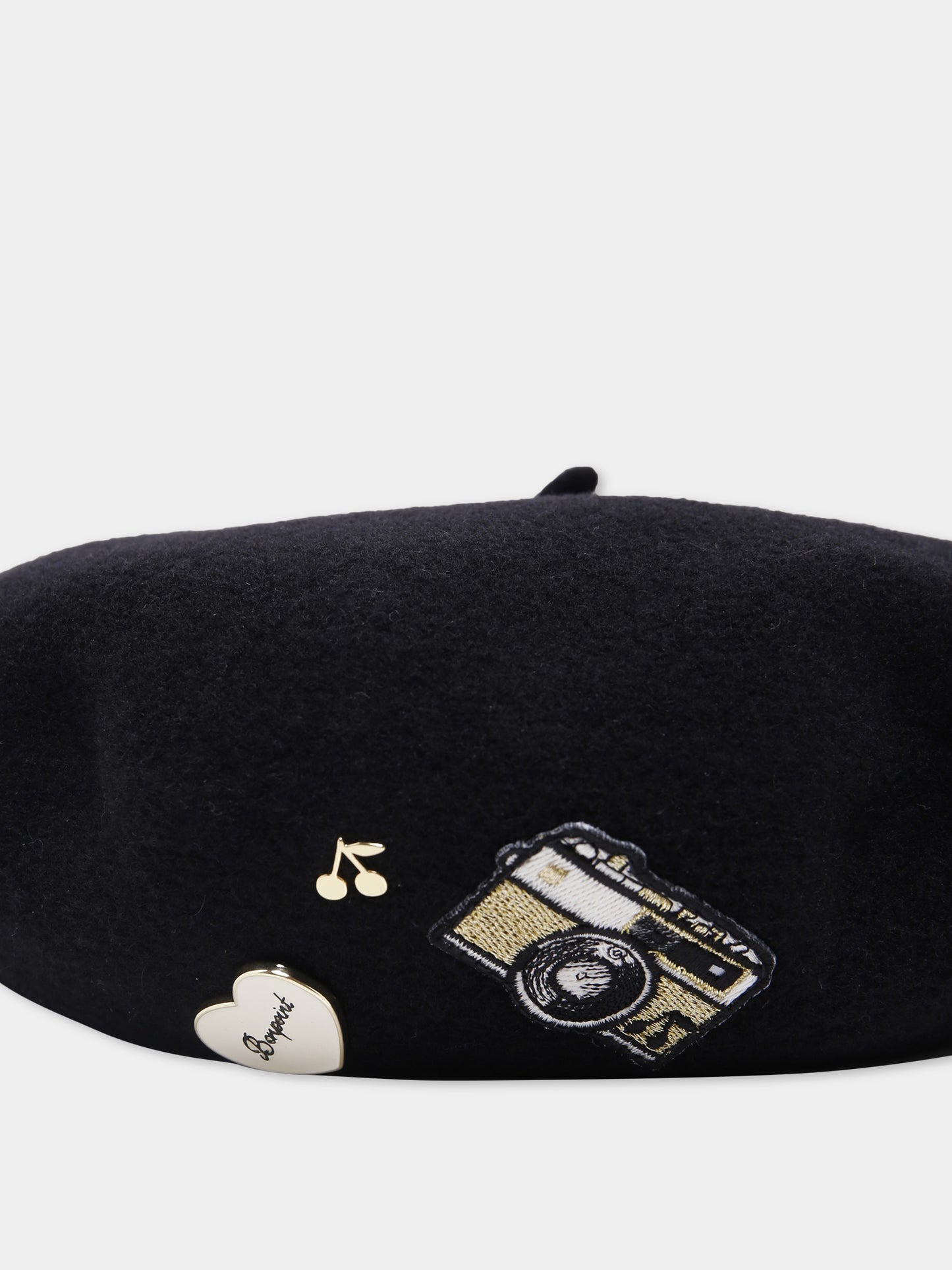 Basco nero per bambina con macchina fotografica,Bonpoint,P05GACW00001 099