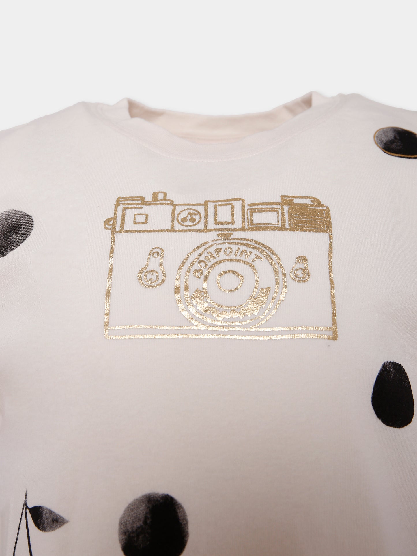T-shirt avorio per bambina con macchina fotografica,Bonpoint,P05GTSK00001 104
