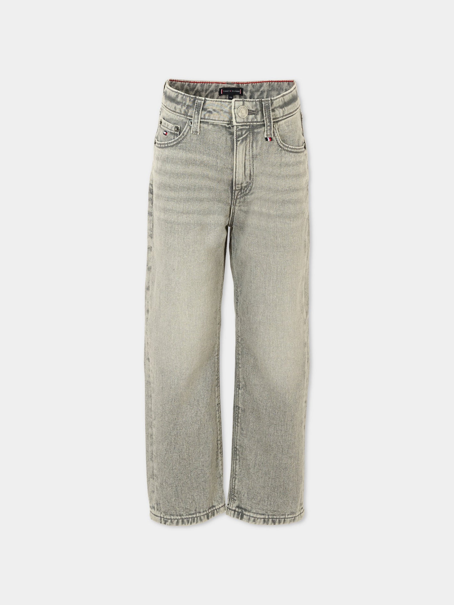 Jeans grigi per bambino con logo,Tommy Hilfiger Junior,25CTHKB0KB09705 1BY