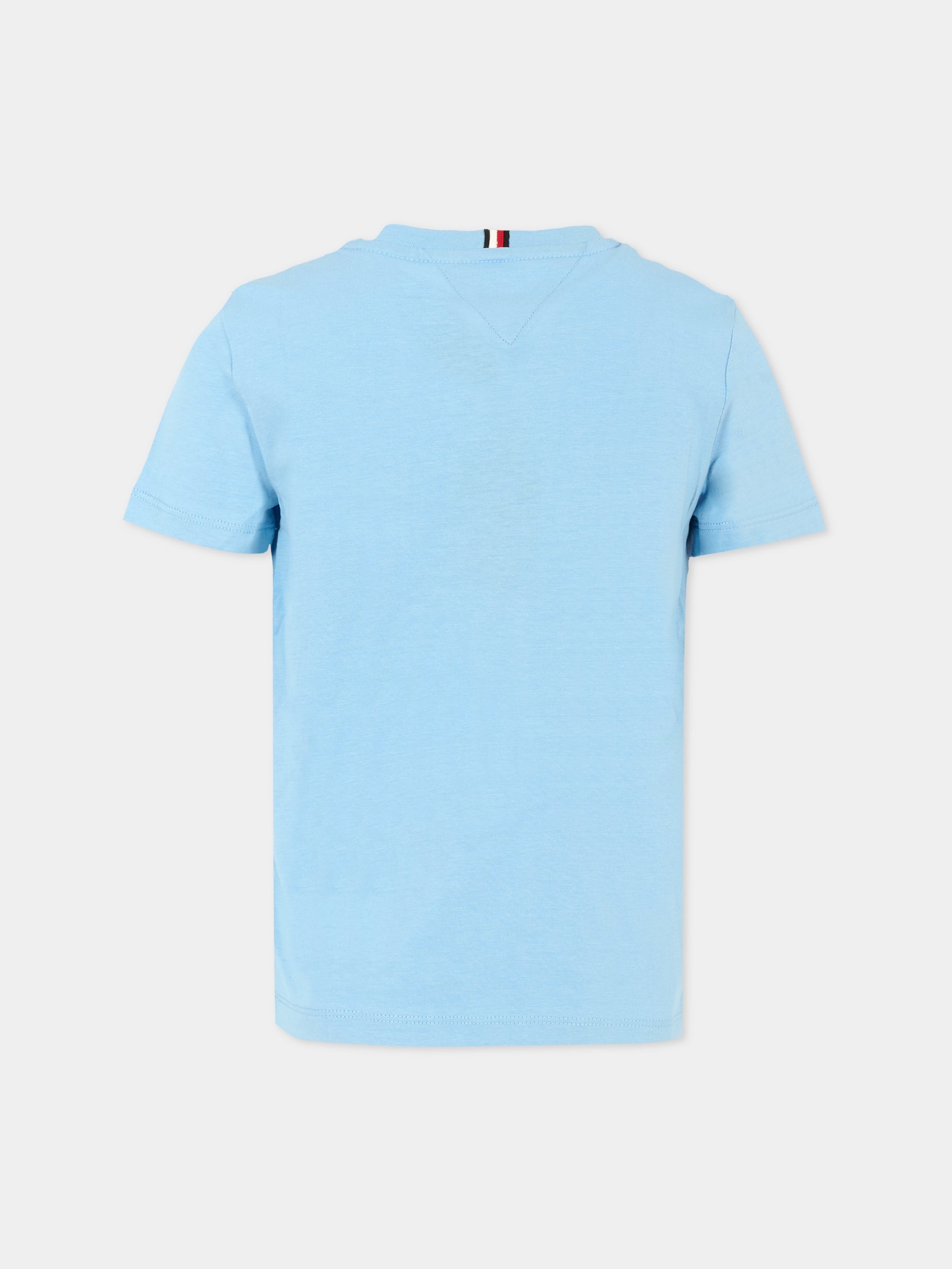 T-shirt azzurra per bambini con logo,Tommy Hilfiger Junior,25CTHKB0KB09725 C14