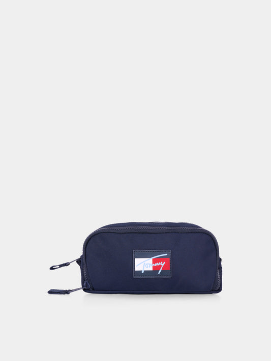 Astuccio blu per bambini con logo,Tommy Hilfiger Junior,25CTAAU0AU02015 DW6