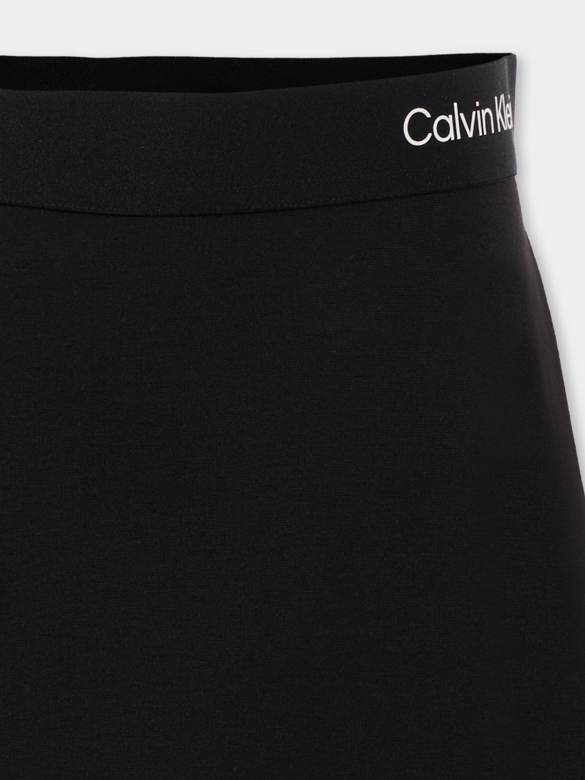 Gonna nera per bambina con logo bianco,Calvin Klein Kids,25CCKIG0IG02784 BEH