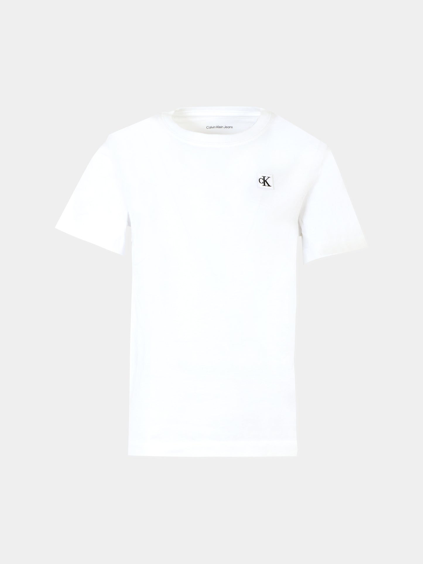 T-shirt bianca per bambini con patch,Calvin Klein Kids,25CCKIU0IU00543 YAF