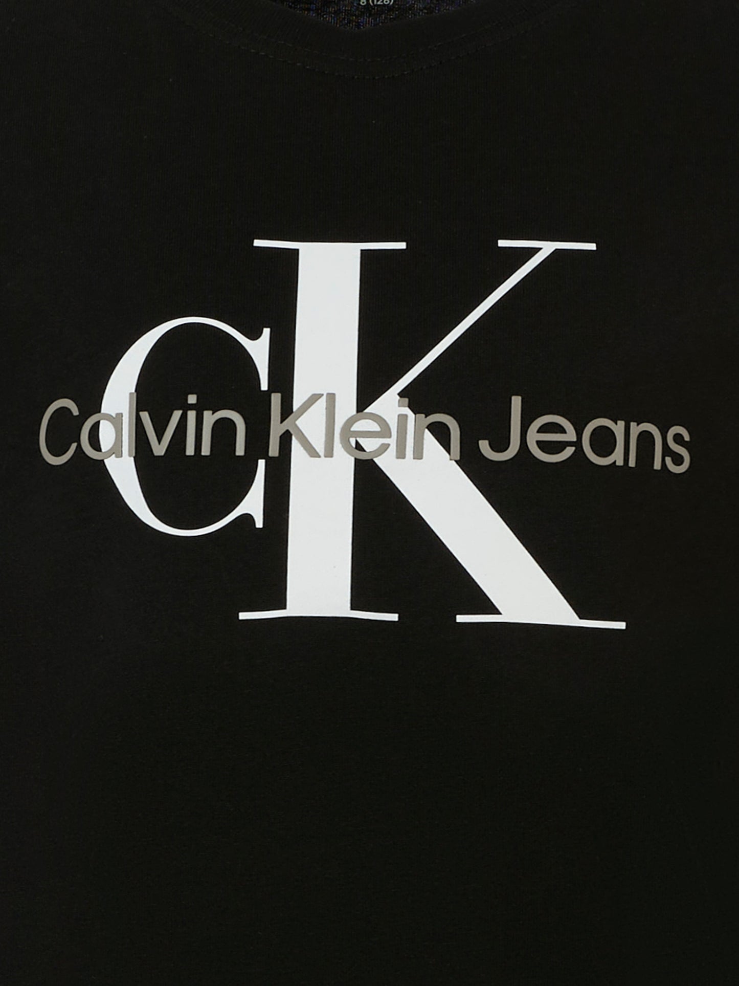 T-shirt nera per bambini con logo bianco,Calvin Klein Kids,25CCKIU0IU00676 BEH
