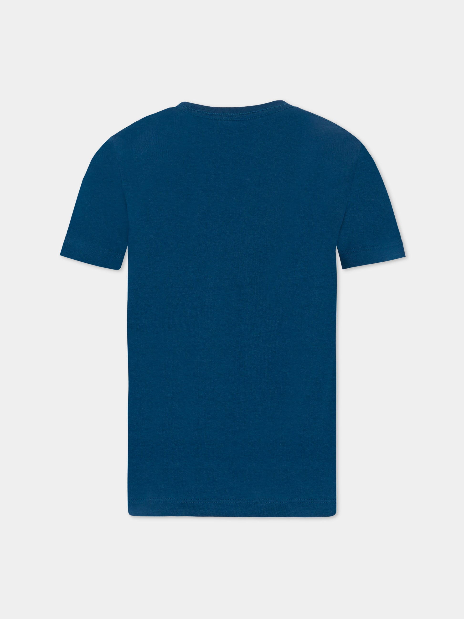 T-shirt blu per bambino con logo,Calvin Klein Kids,25CCKIU0IU00676 C3I