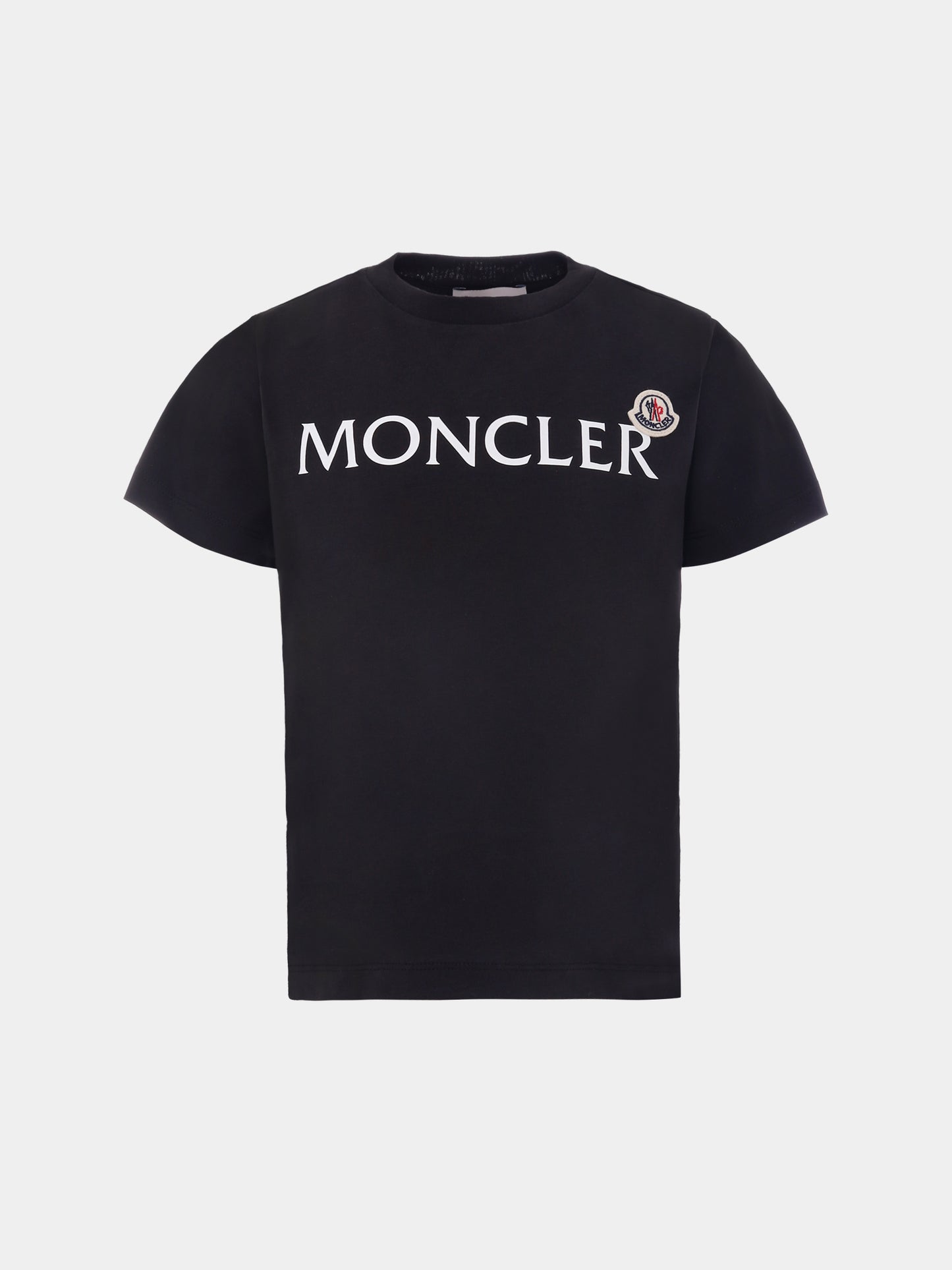 T-shirt nera per bambini con logo,Moncler Kids,K2954 - 8C00018 - 89AFV 999