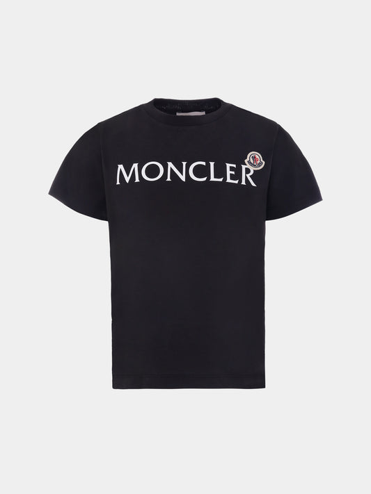 T-shirt nera per bambini con logo,Moncler Kids,K2954 - 8C00018 - 89AFV 999