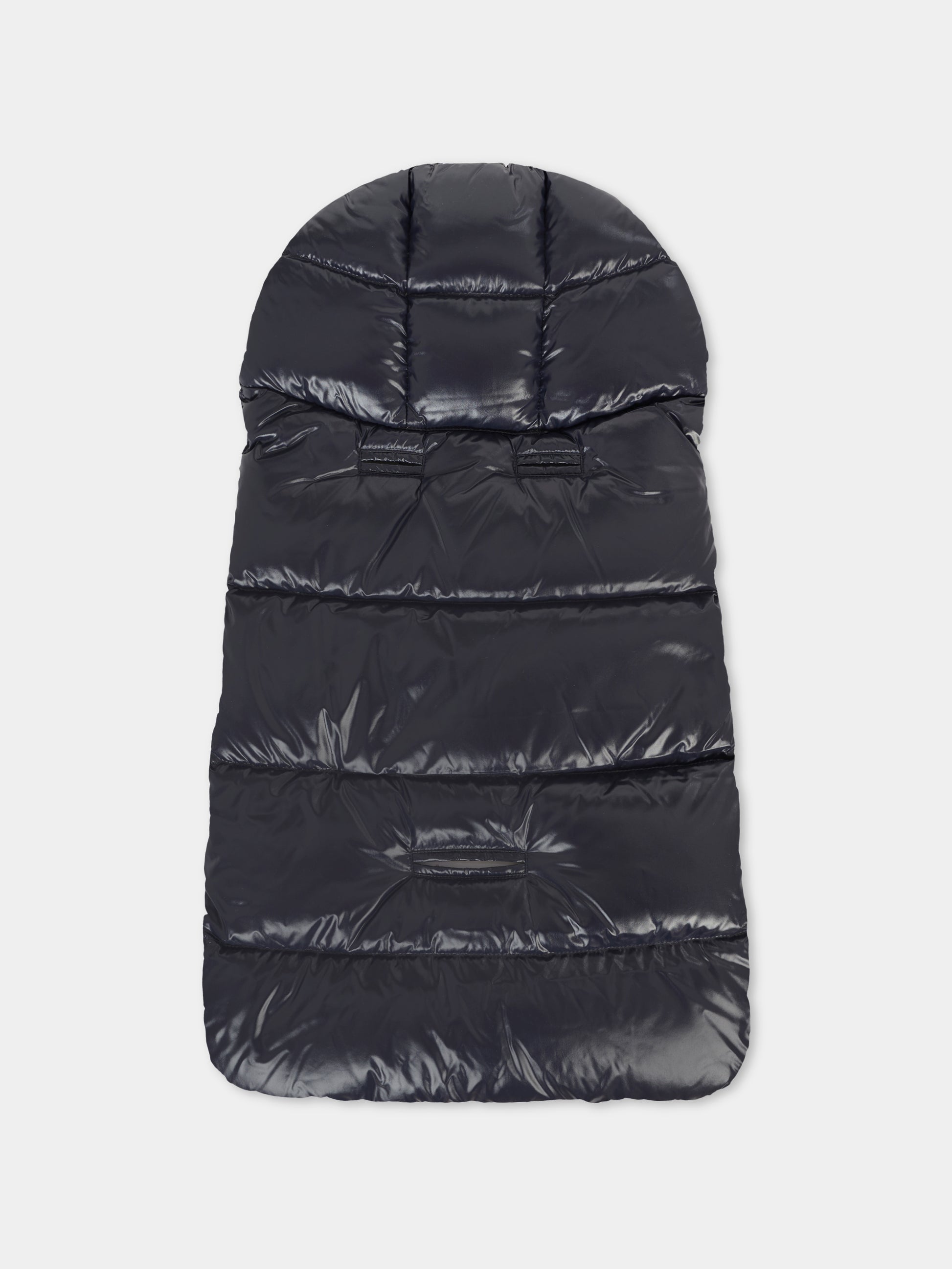 Sacco nanna blu per neonato con patch logato,Moncler Kids,K2951 - 1E00002 - 597Z8 742
