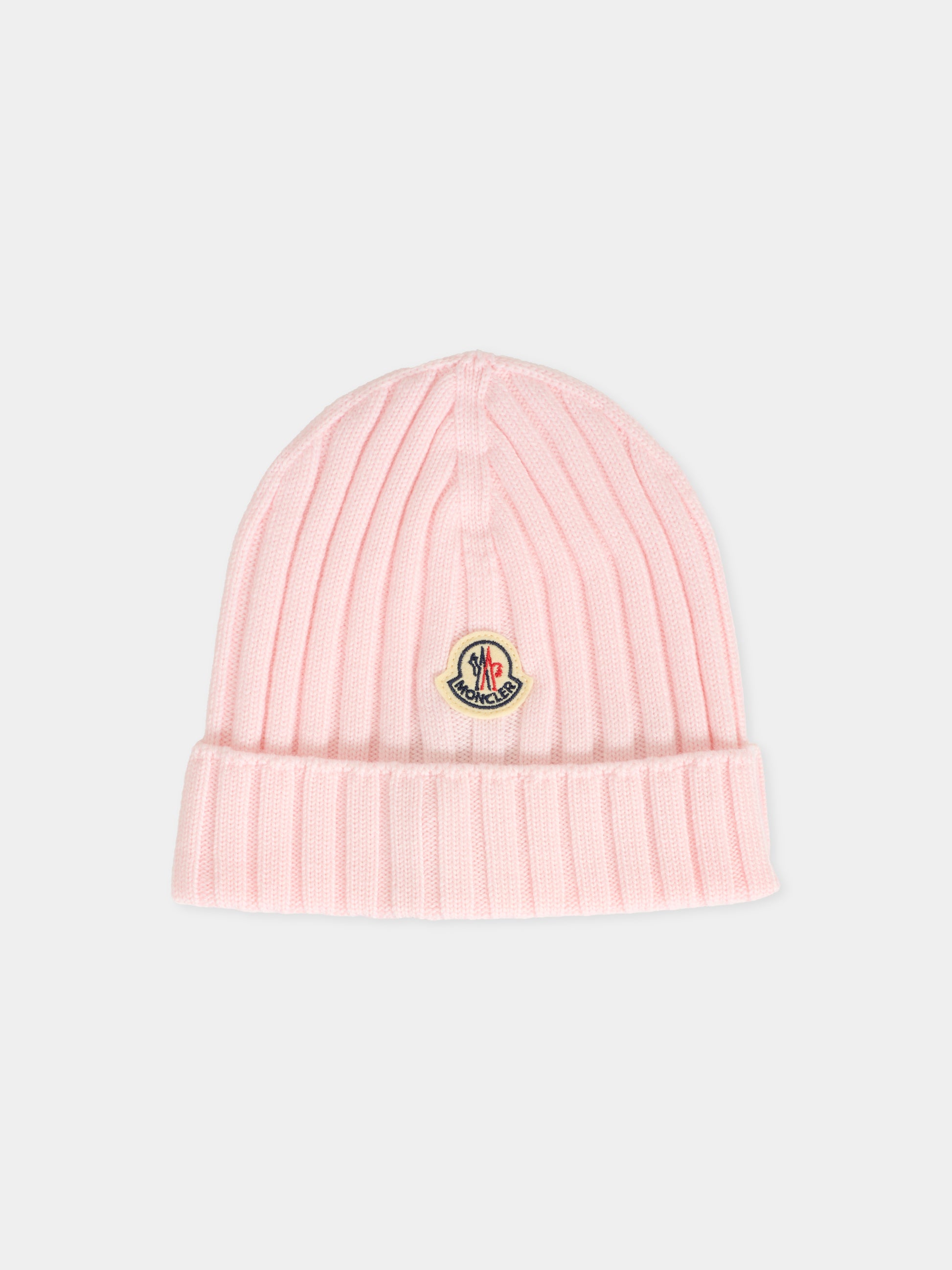 Berretto rosa per neonata con logo,Moncler Kids,K2951 - 3B00006 - M1131 529