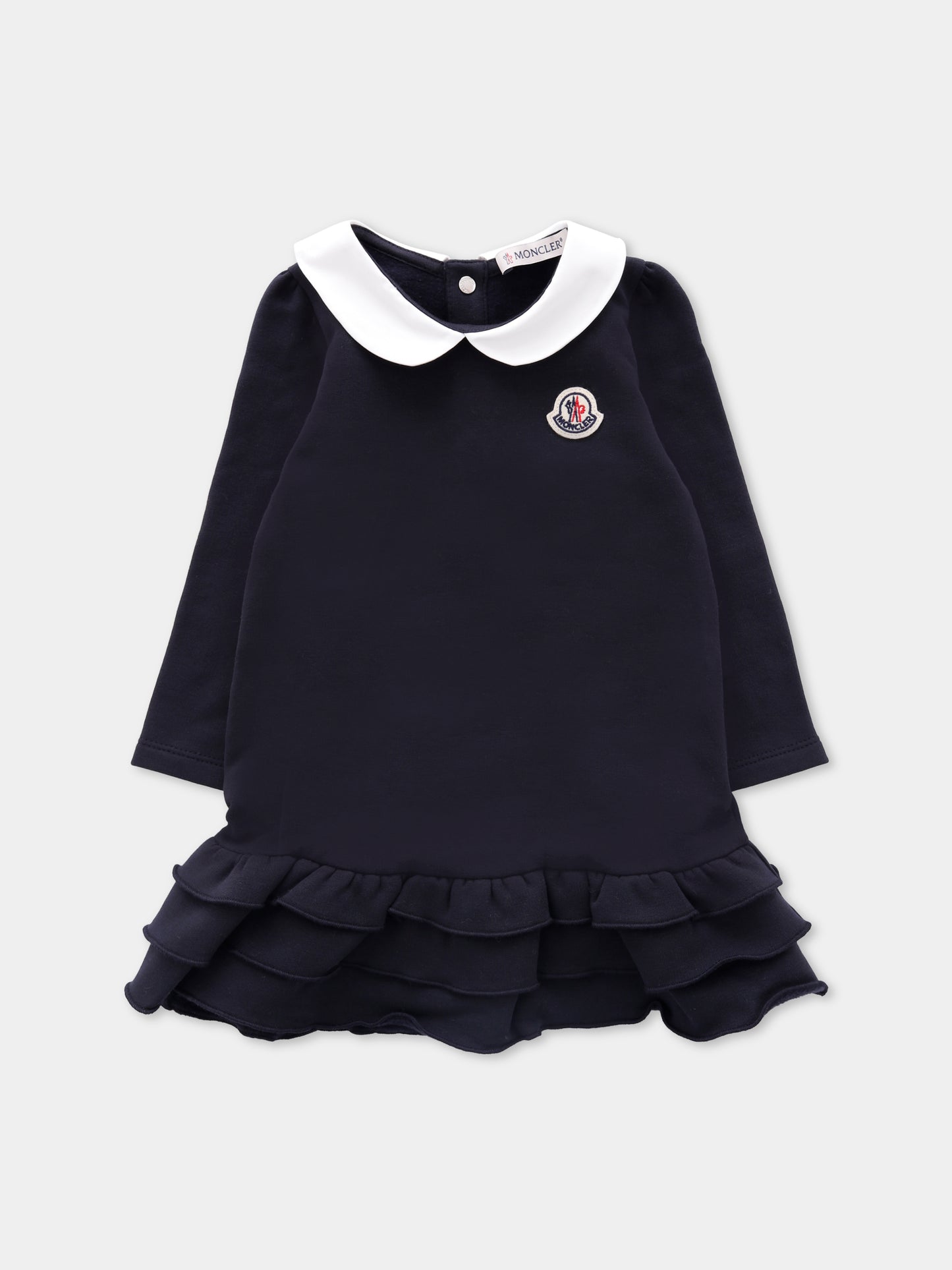 Vestito blu per neonata con logo,Moncler Kids,K2951 - 8I00001 - 89A23 778