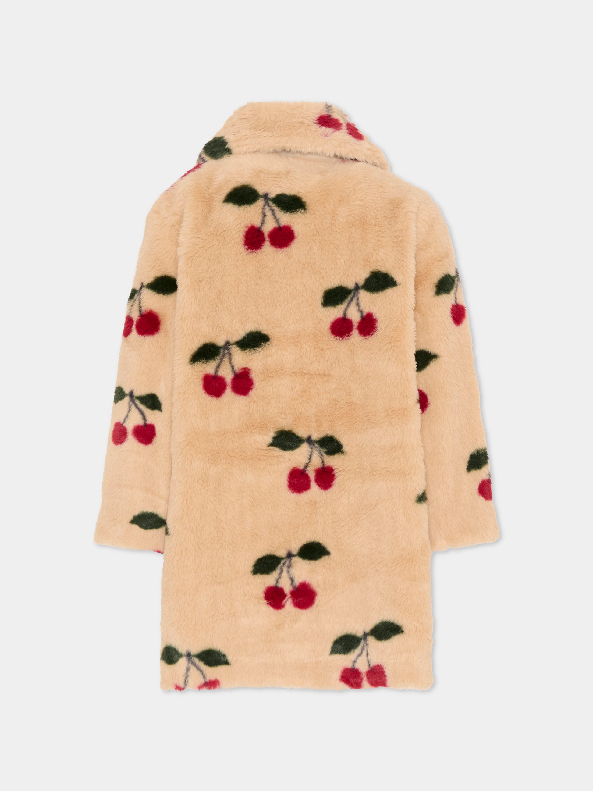 Ecopelliccia rosa per bambina con ciliegie,Konges Sløjd,KS103470 MA GRANDE CERISE