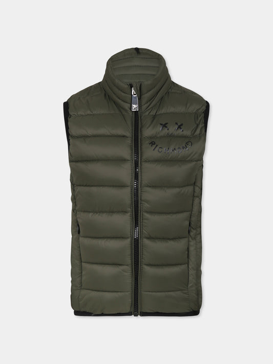 Gilet verde per bambino con smile,Richmond,RBA24174PI  GREEN