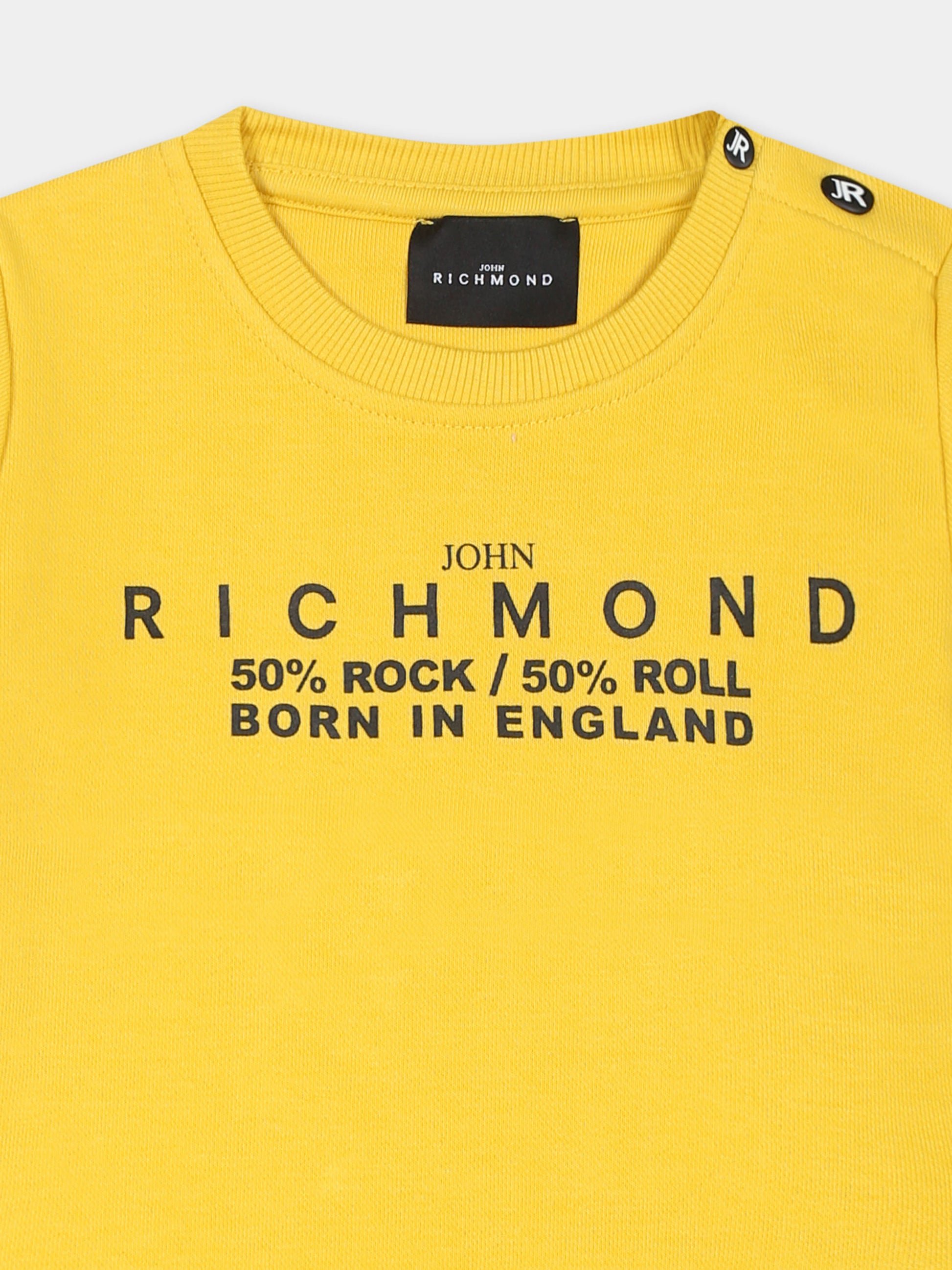 Felpa gialla per neonato con logo,Richmond,RIA24035FE YELLOW/BLK