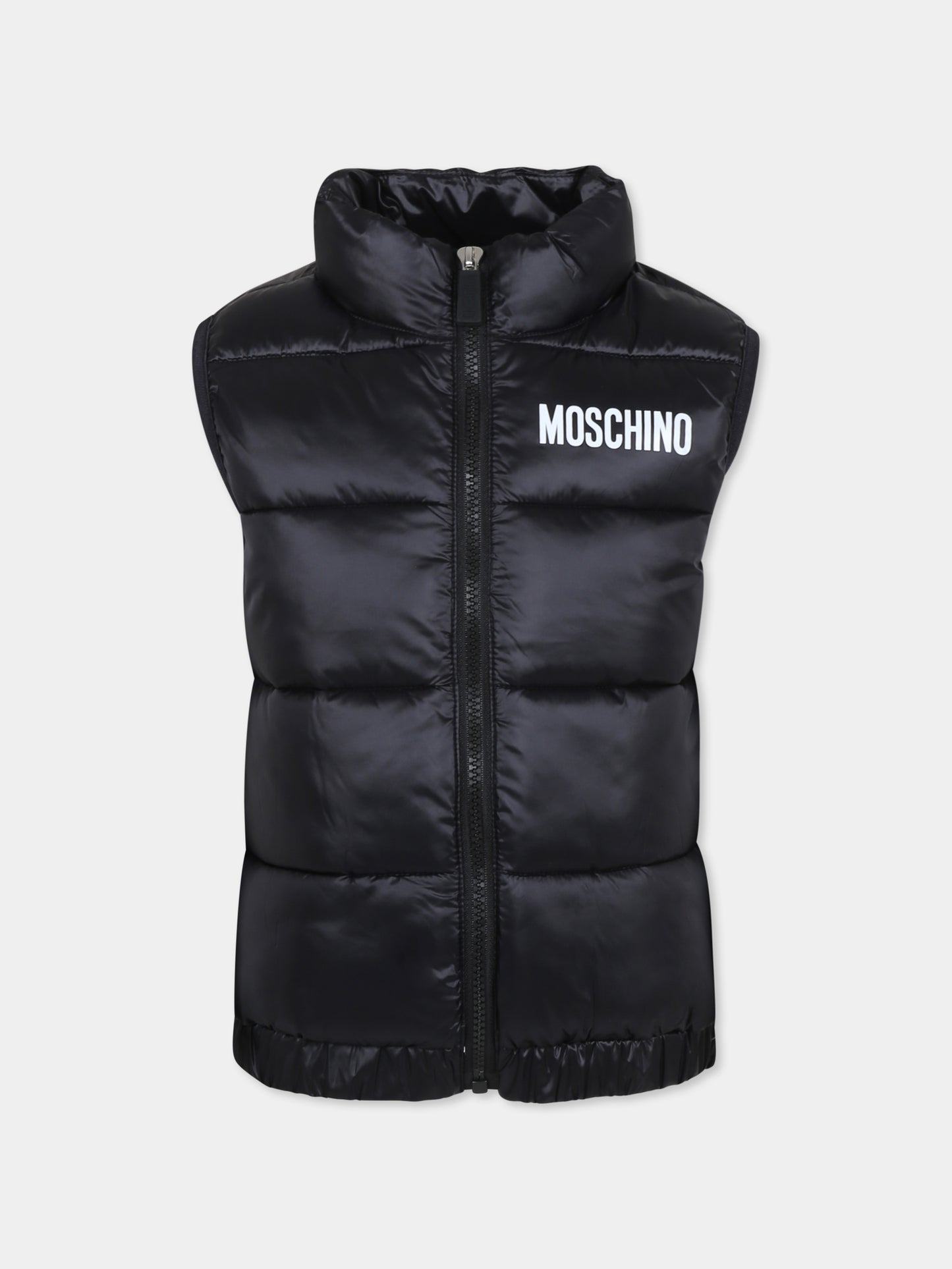 Gilet nero per bambini con tre Teddy Bears,Moschino Kids,HPS02K L3A32 60100