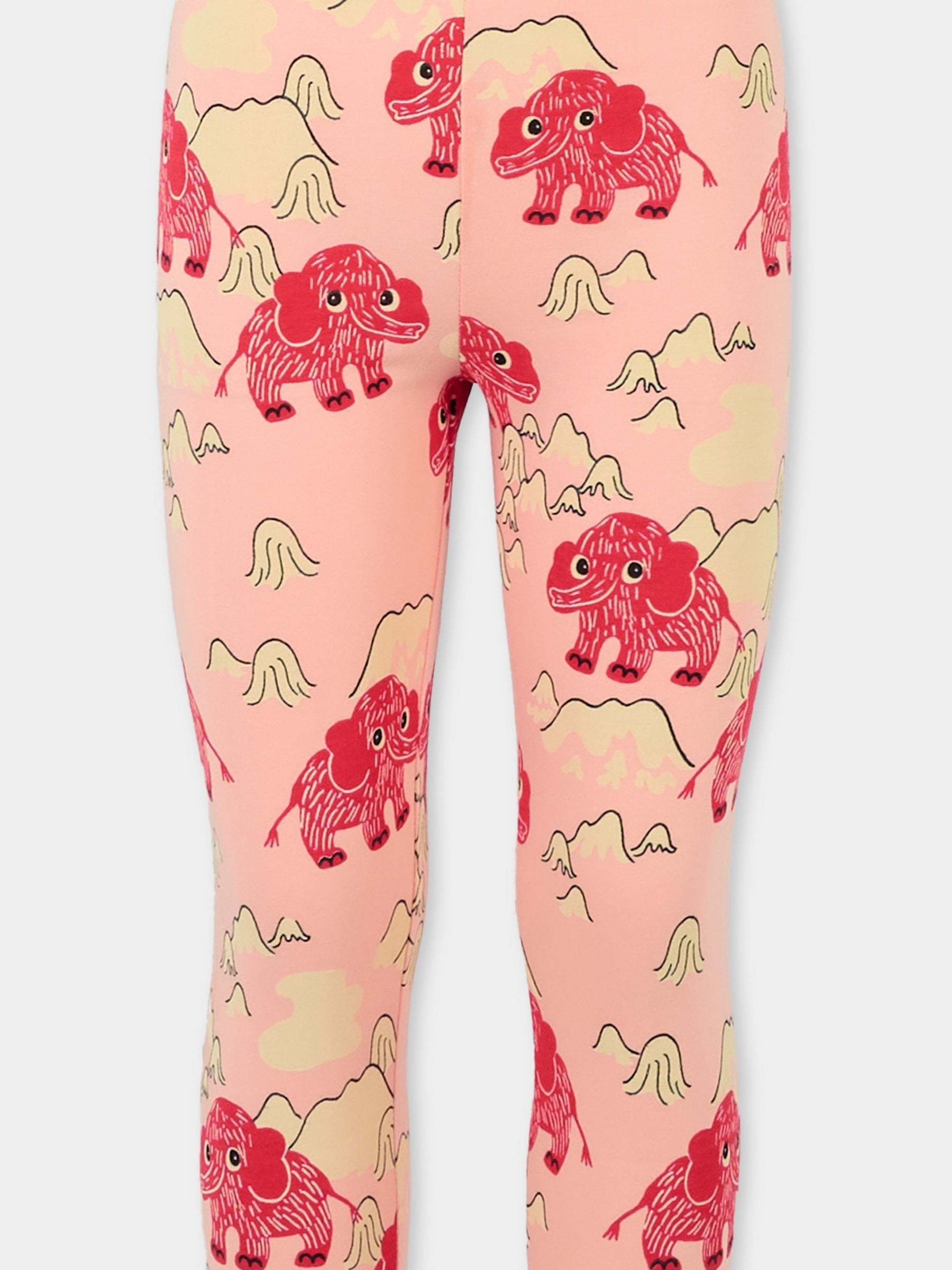 Leggings rosa per bambina con elefante,Mini Rodini,2573012228