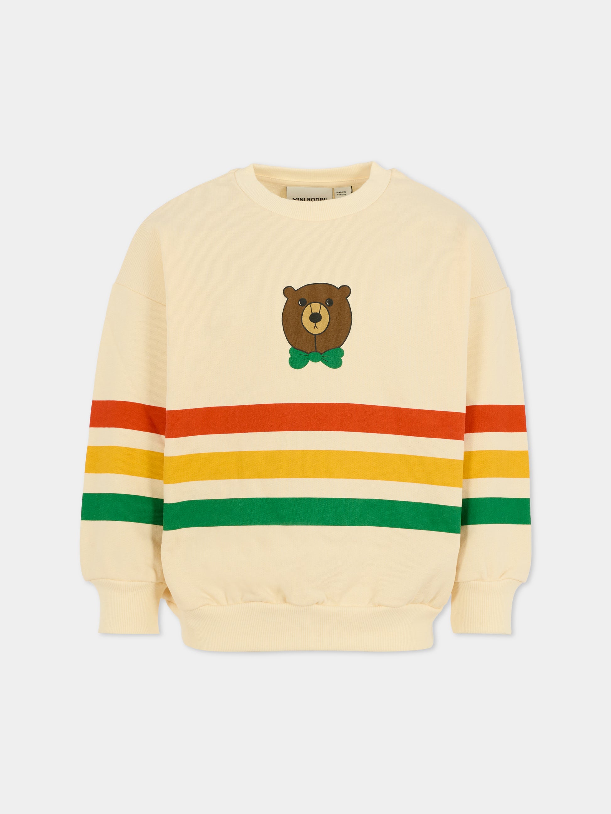 Felpa avorio per bambini con orso,Mini Rodini,2572015111