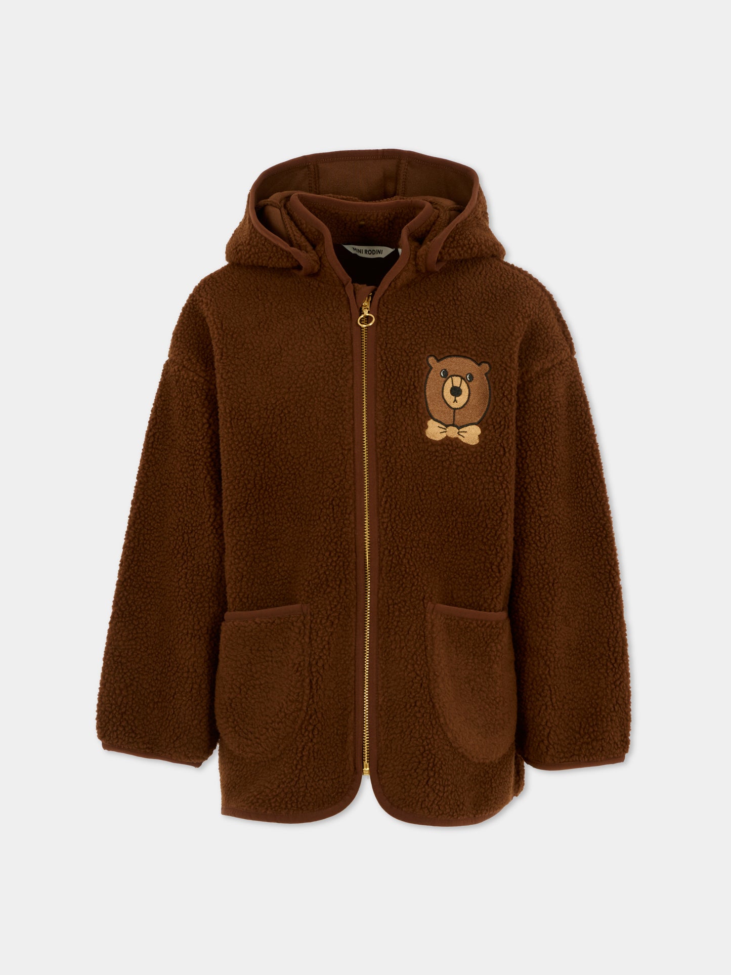 Ecopelliccia marrone per bambini con orso,Mini Rodini,2571012216