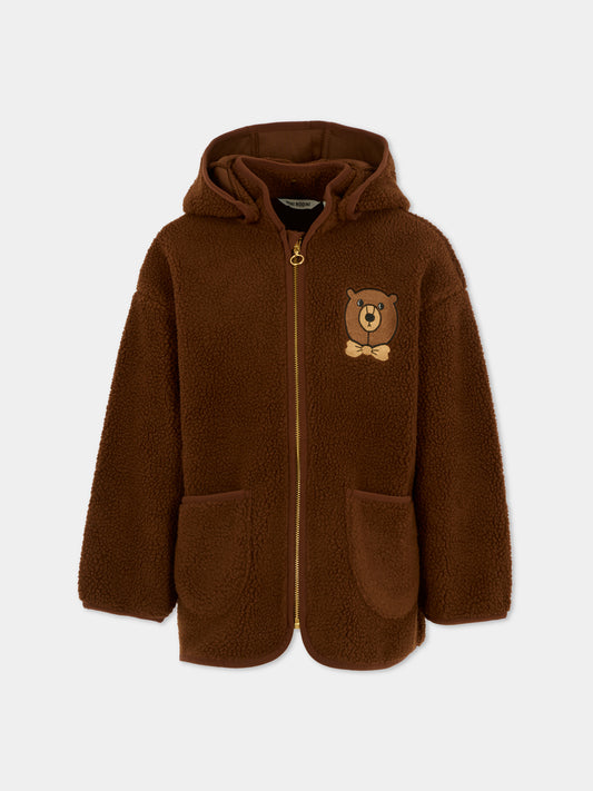 Ecopelliccia marrone per bambini con orso,Mini Rodini,2571012216