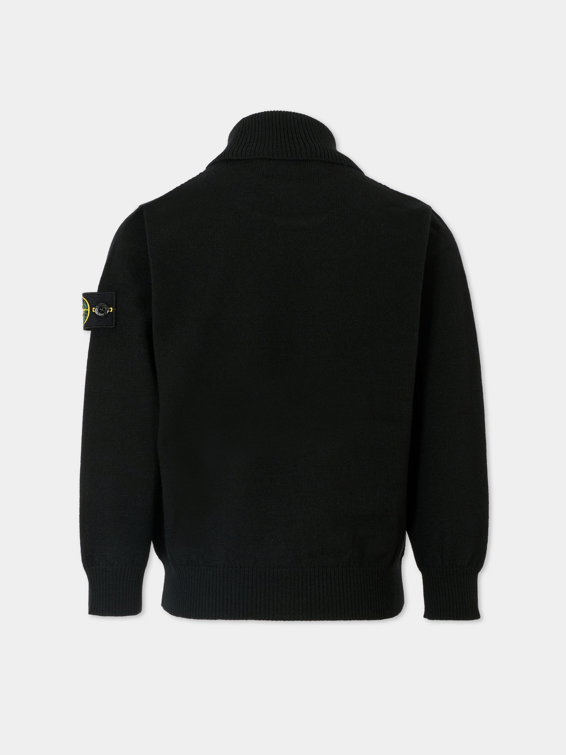 Dolcevita nero per bambino con bussola,Stone Island Junior,K2S16 5100017 S0C04 - V0029