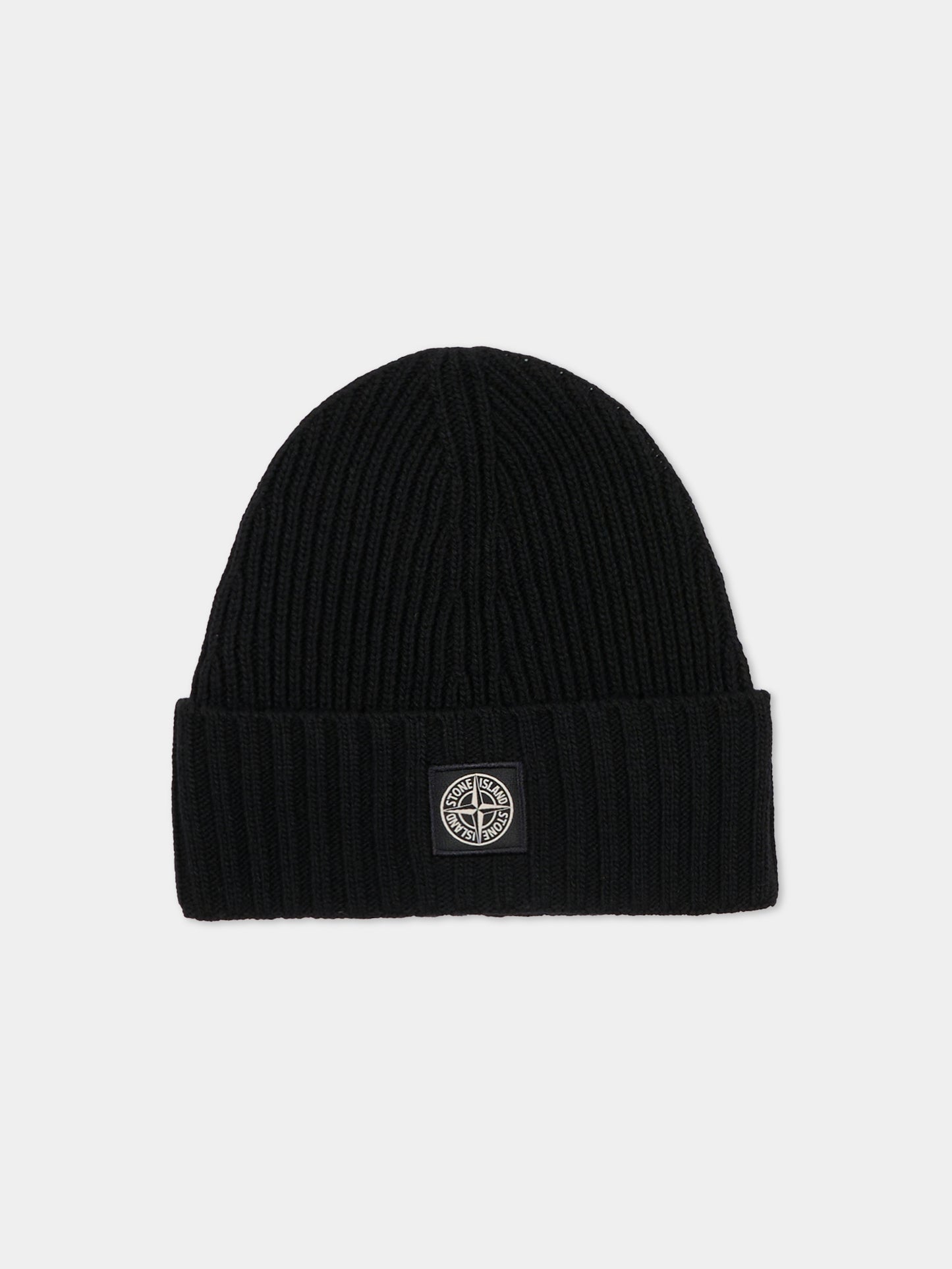 Berretto nero per bambino con bussola,Stone Island Junior,K2S16 N100003 S00M3 - V0029