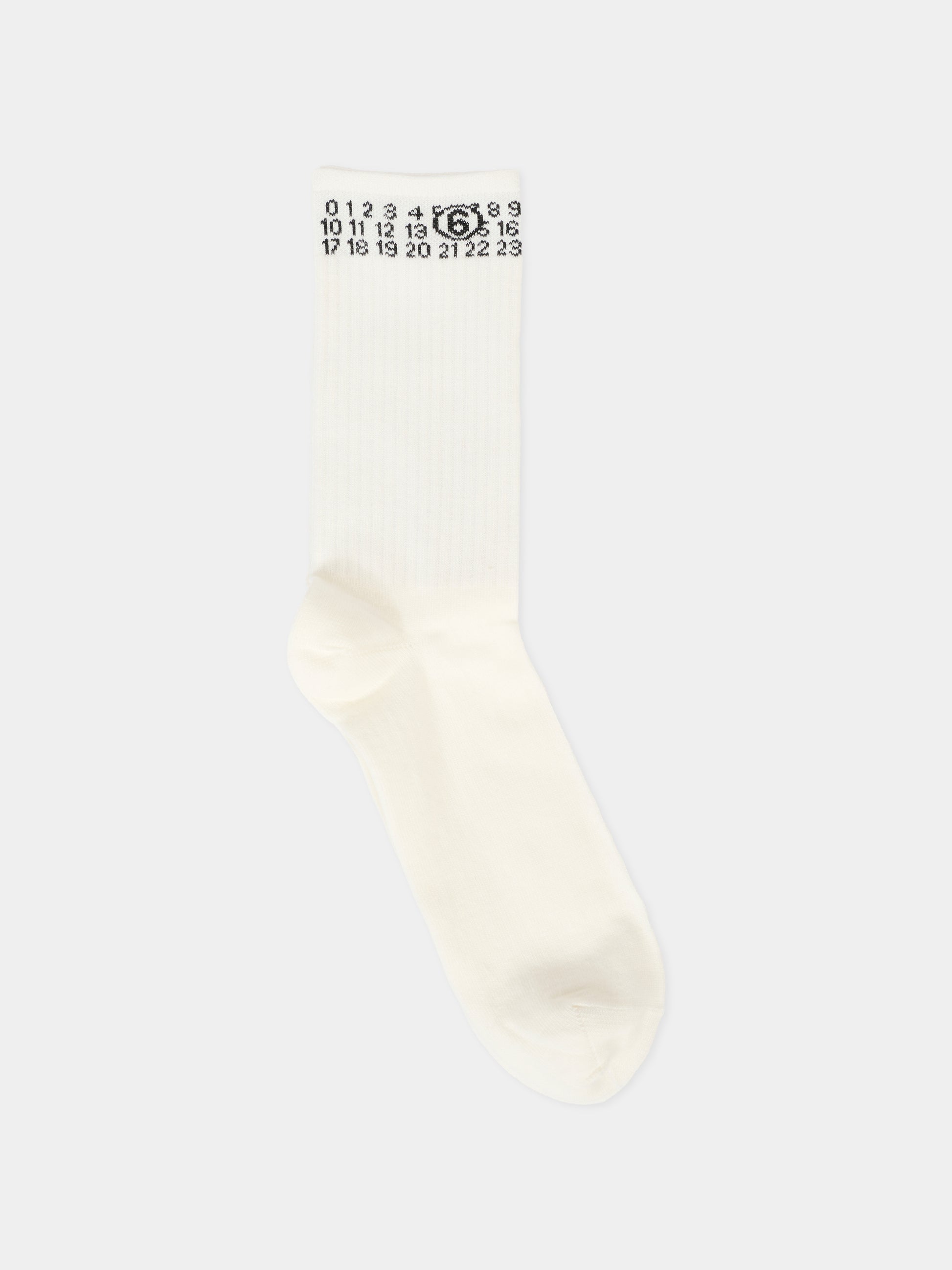 Calze bianche per bambini con logo nero,Mm6 Maison Margiela,M60571-MM045-M6100