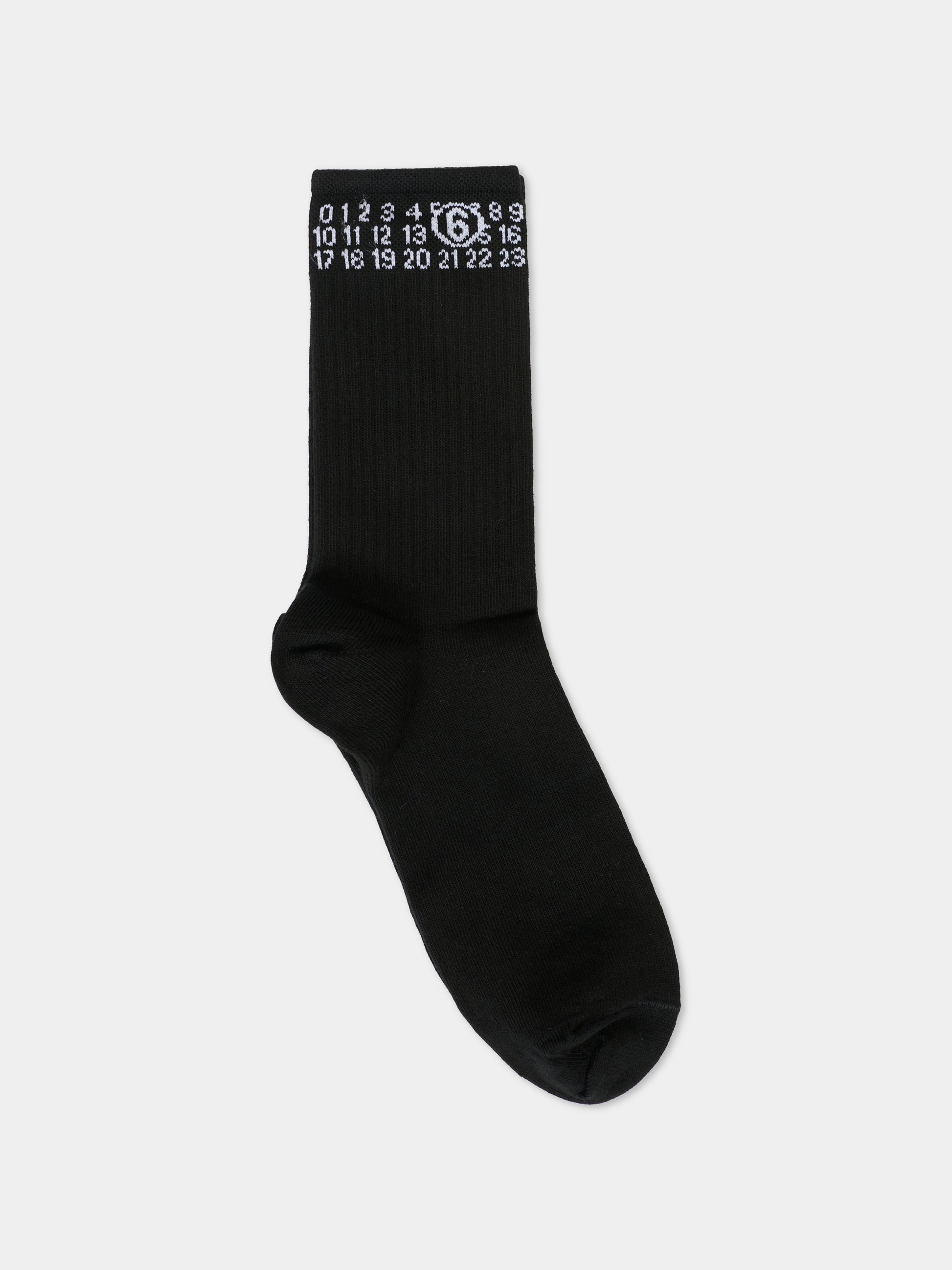 Calze nero per bambini con logo nero,Mm6 Maison Margiela,M60571-MM045-M6900