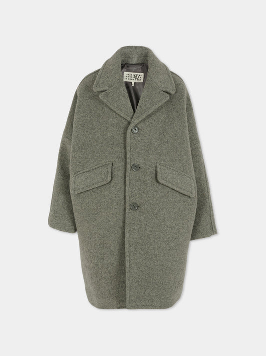 Cappotto grigio per bambini con logo,Mm6 Maison Margiela,M60833-MM00W-M6911