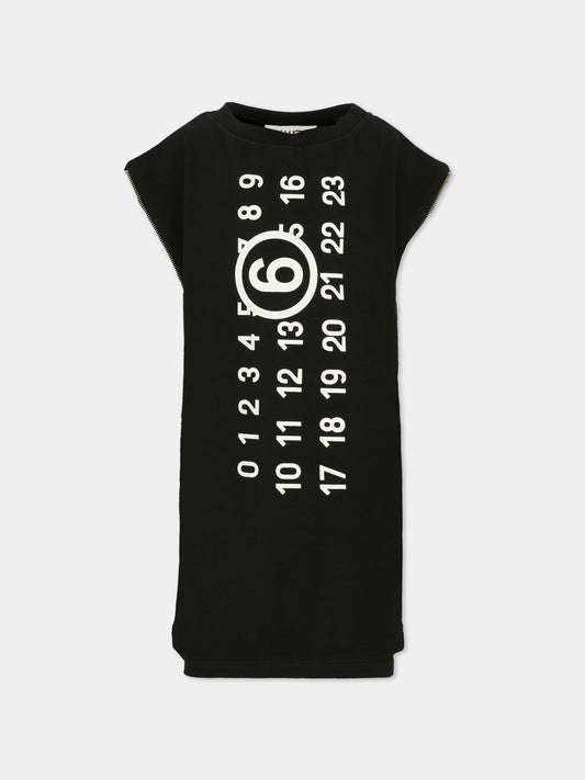Vestito nero per bambina con logo,Mm6 Maison Margiela,M60850-MM02X-M6900
