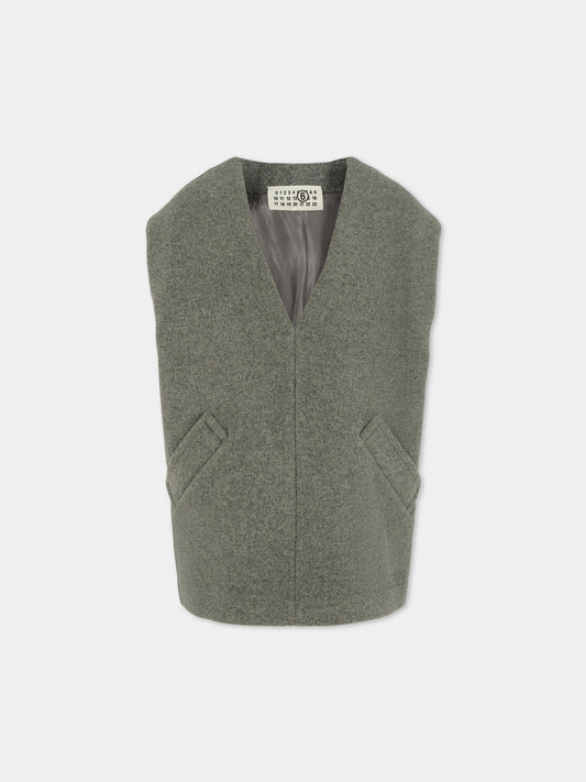 Vestito grigio per bambina con logo,Mm6 Maison Margiela,M60857-MM00W-M6911