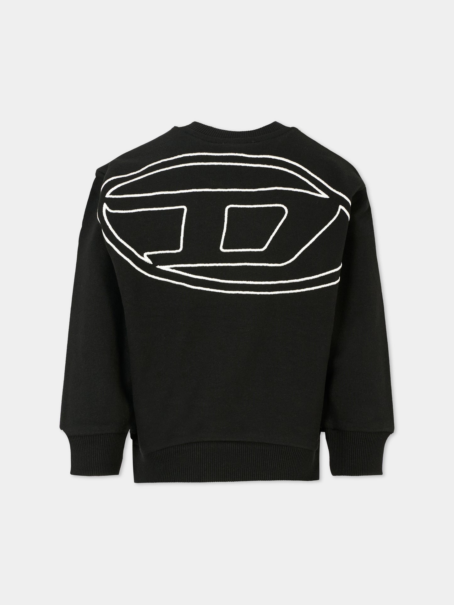 Felpa nera per bambino con logo ricamato,Diesel,J02274-0GYCJ-K900