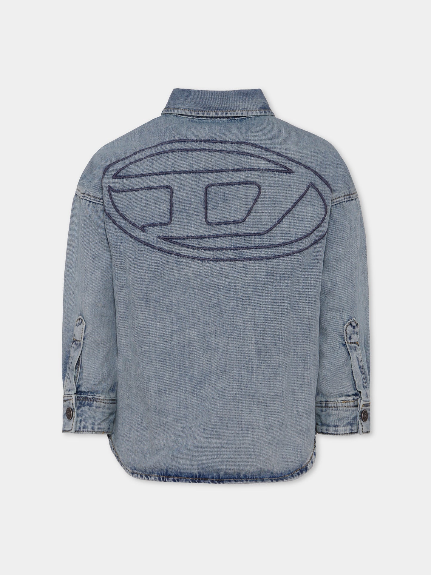 Camicia denim per bambino con logo ricamato,Diesel,J02307-KXBPS-K01