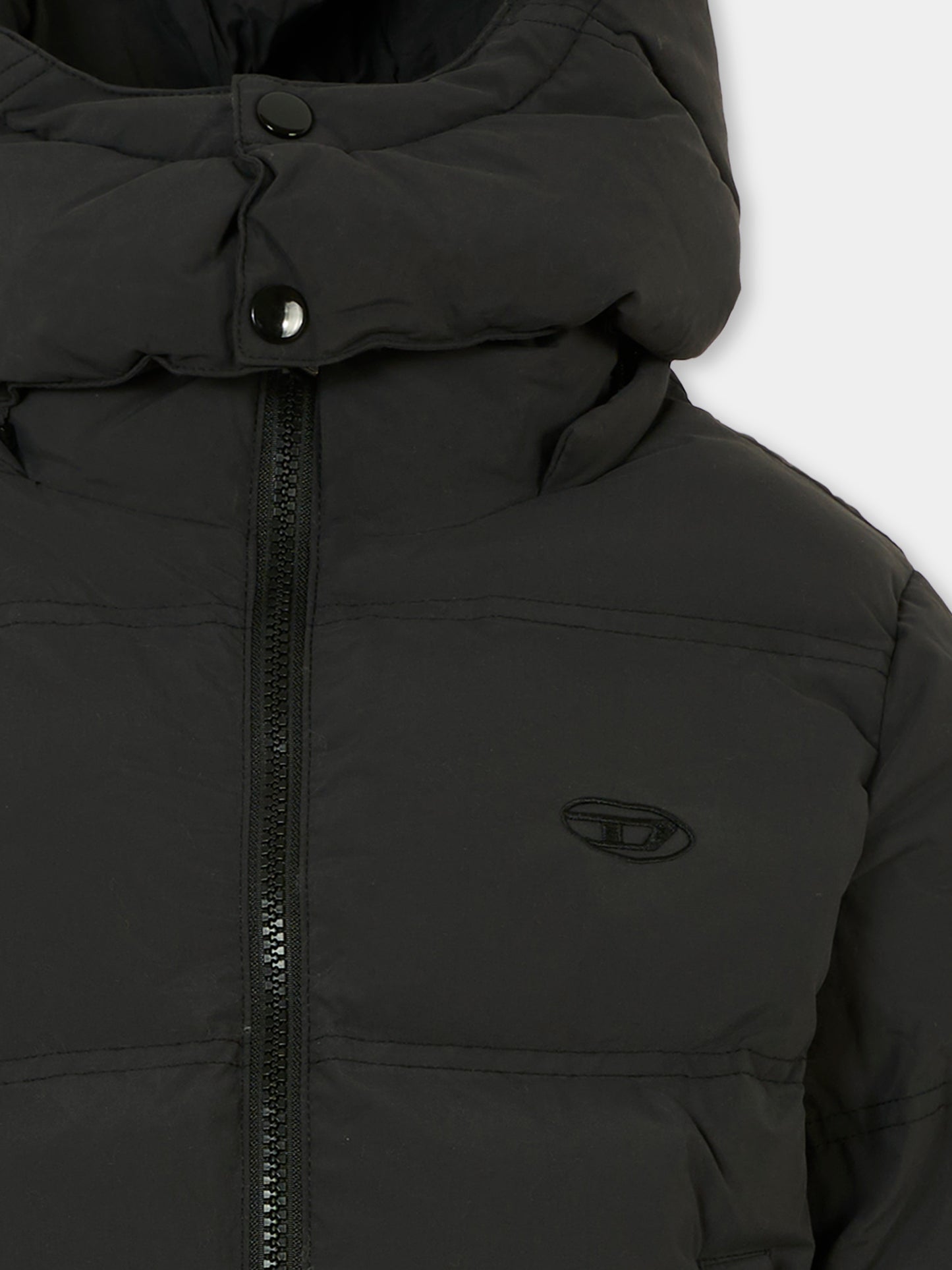 Piumino nero per bambini con logo,Diesel,J02422-KXBQ0-K900