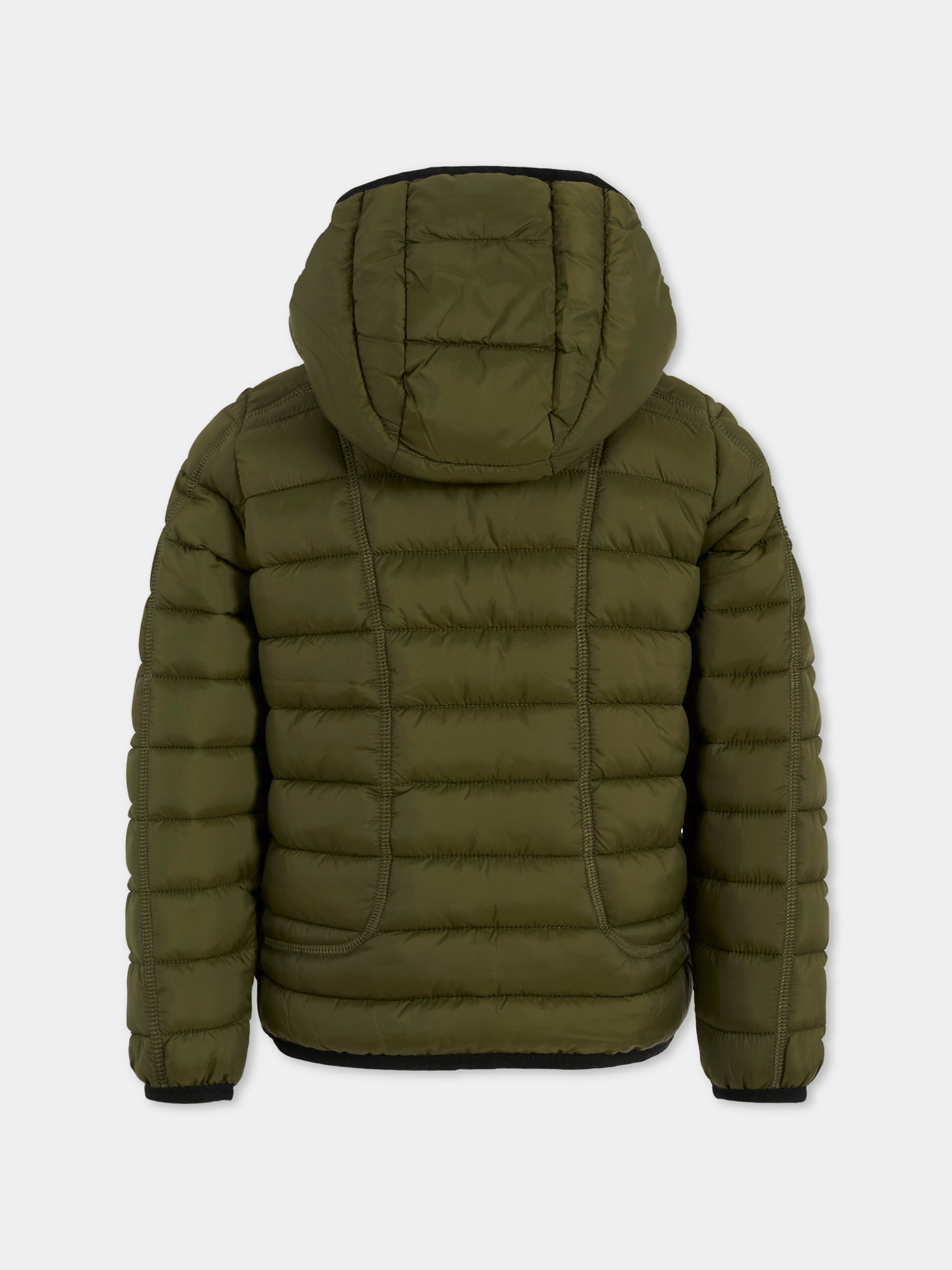Piumino verde per bambino con logo,Diesel,J02425-KXBRD-K513
