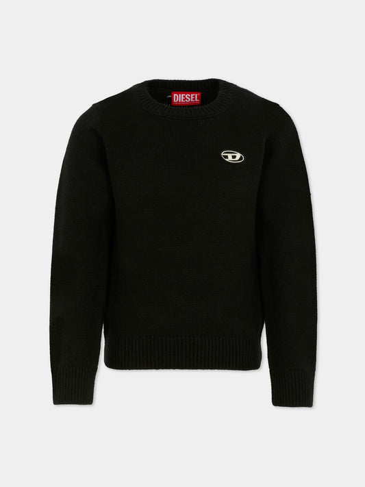 Maglione nero per bambino con logo,Diesel,J02430-KYAYX-K900