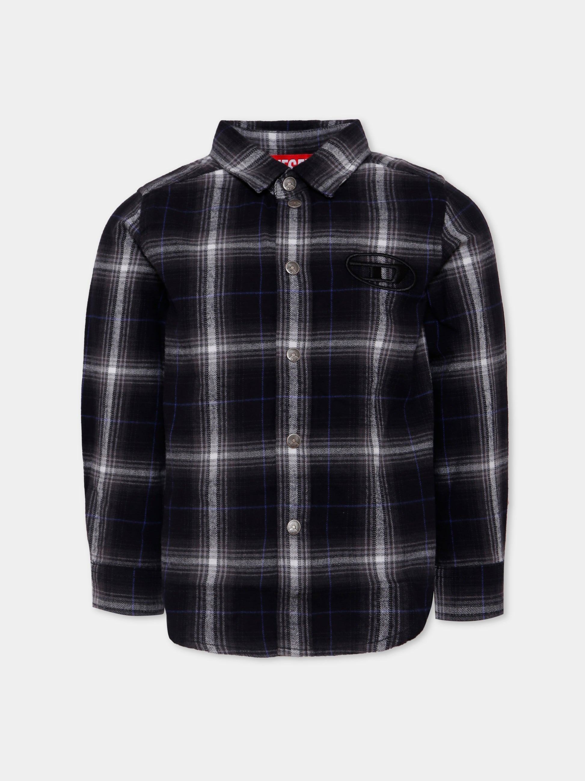 Camicia nera per bambino con logo,Diesel,J02468-KXBQV-K804A