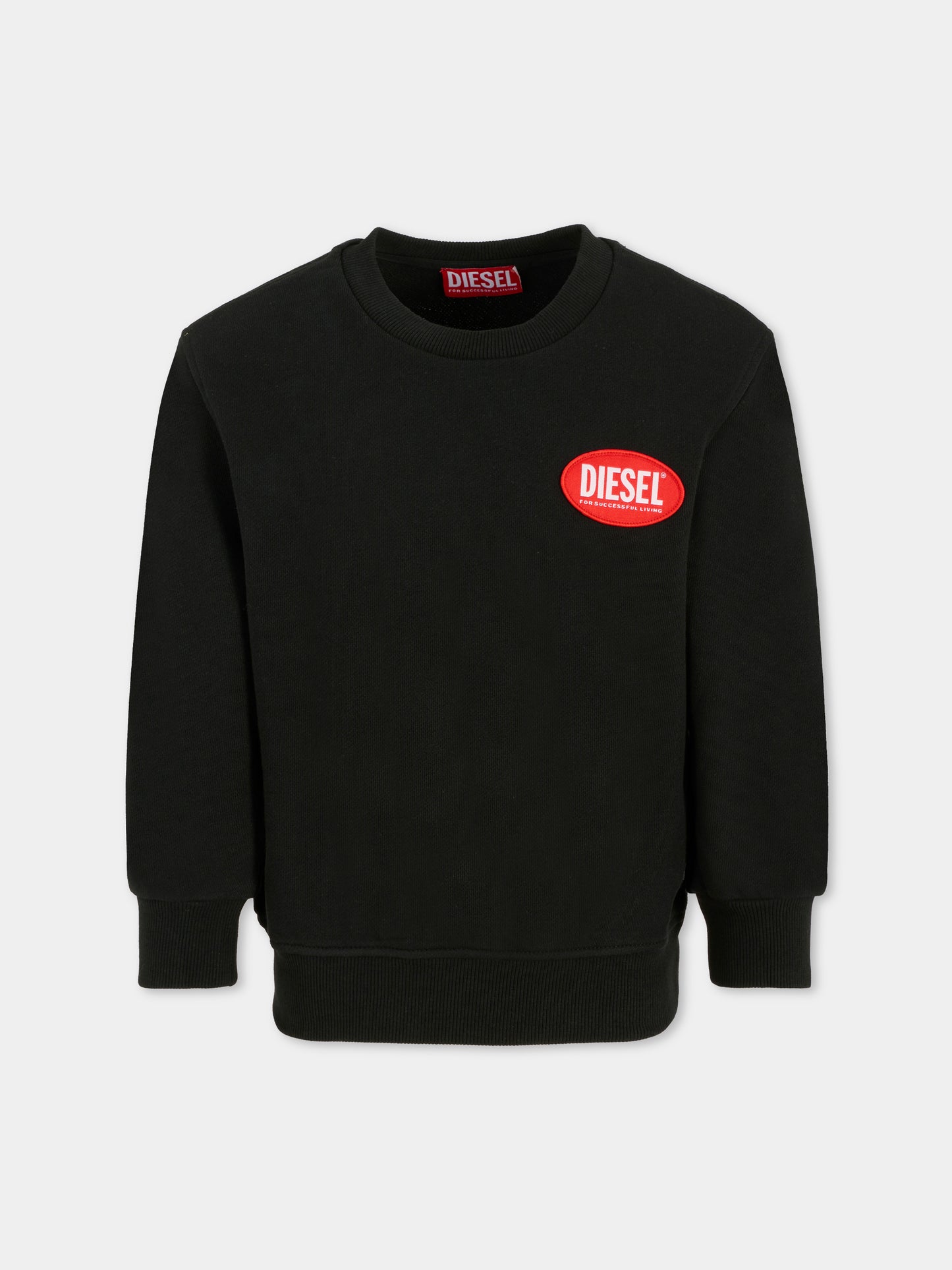 Felpa nera per bambino con logo,Diesel,J02482-KYAQK-K900