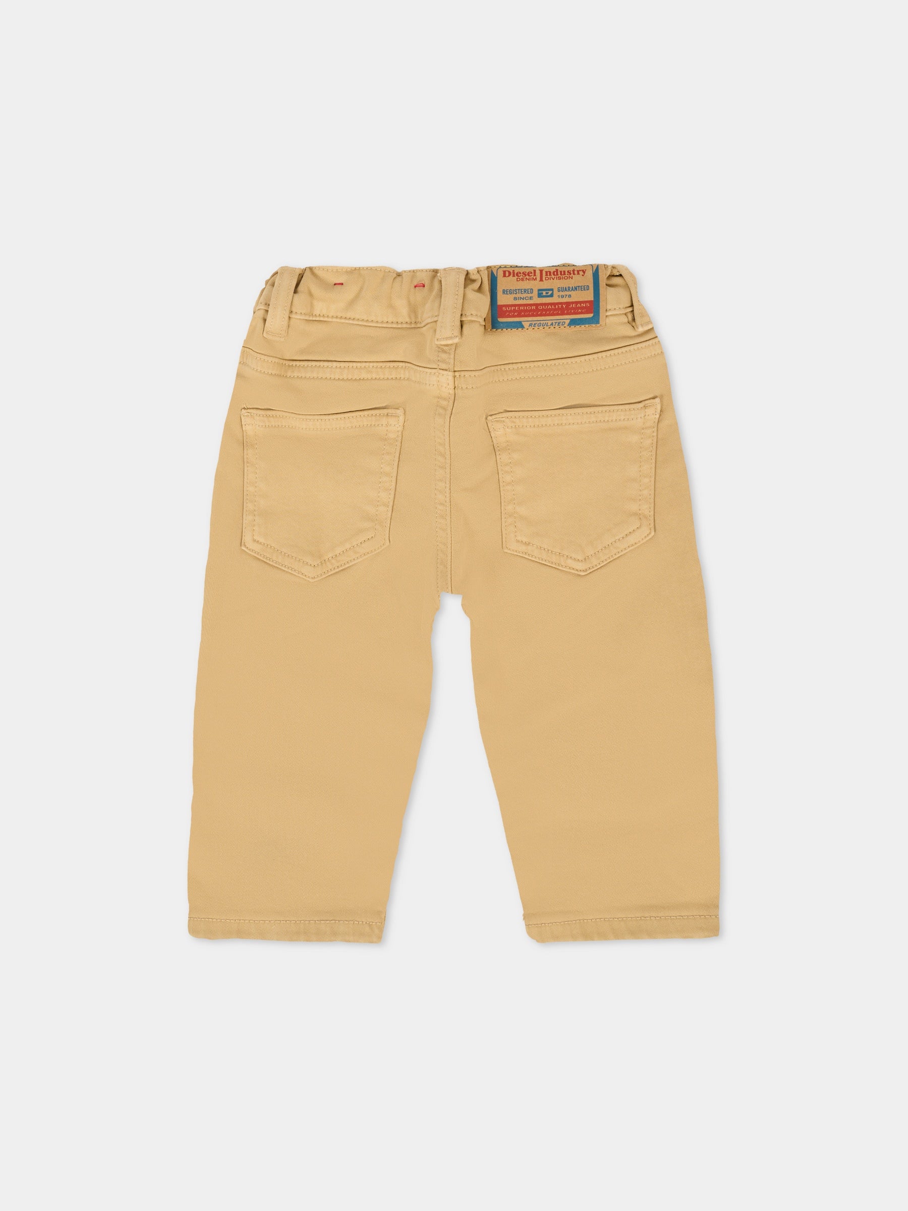 Jeans beige per neonato con logo,Diesel,K00322-KXBPV-K726