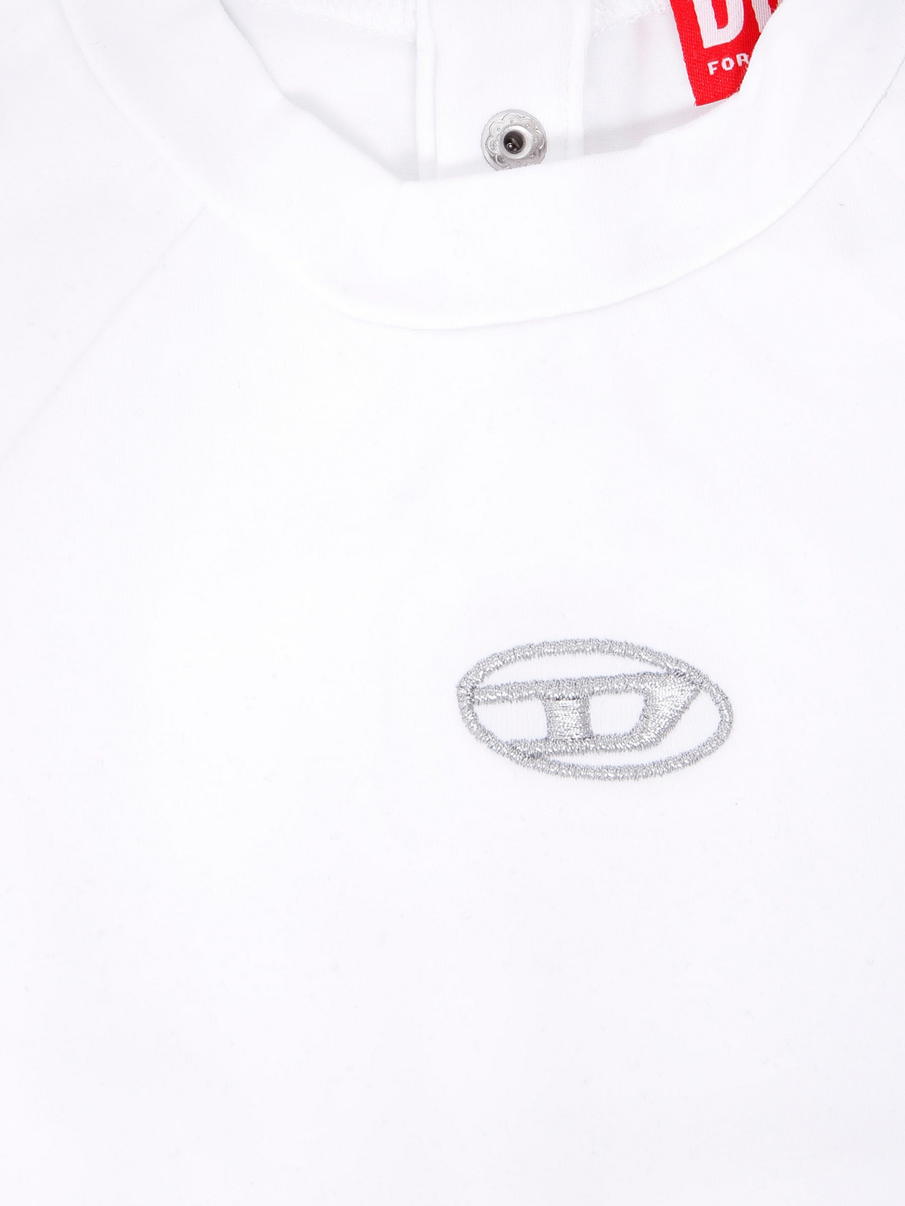 T-shirt bianca per neonata con logo,Diesel,K00675-0AFAA-K100